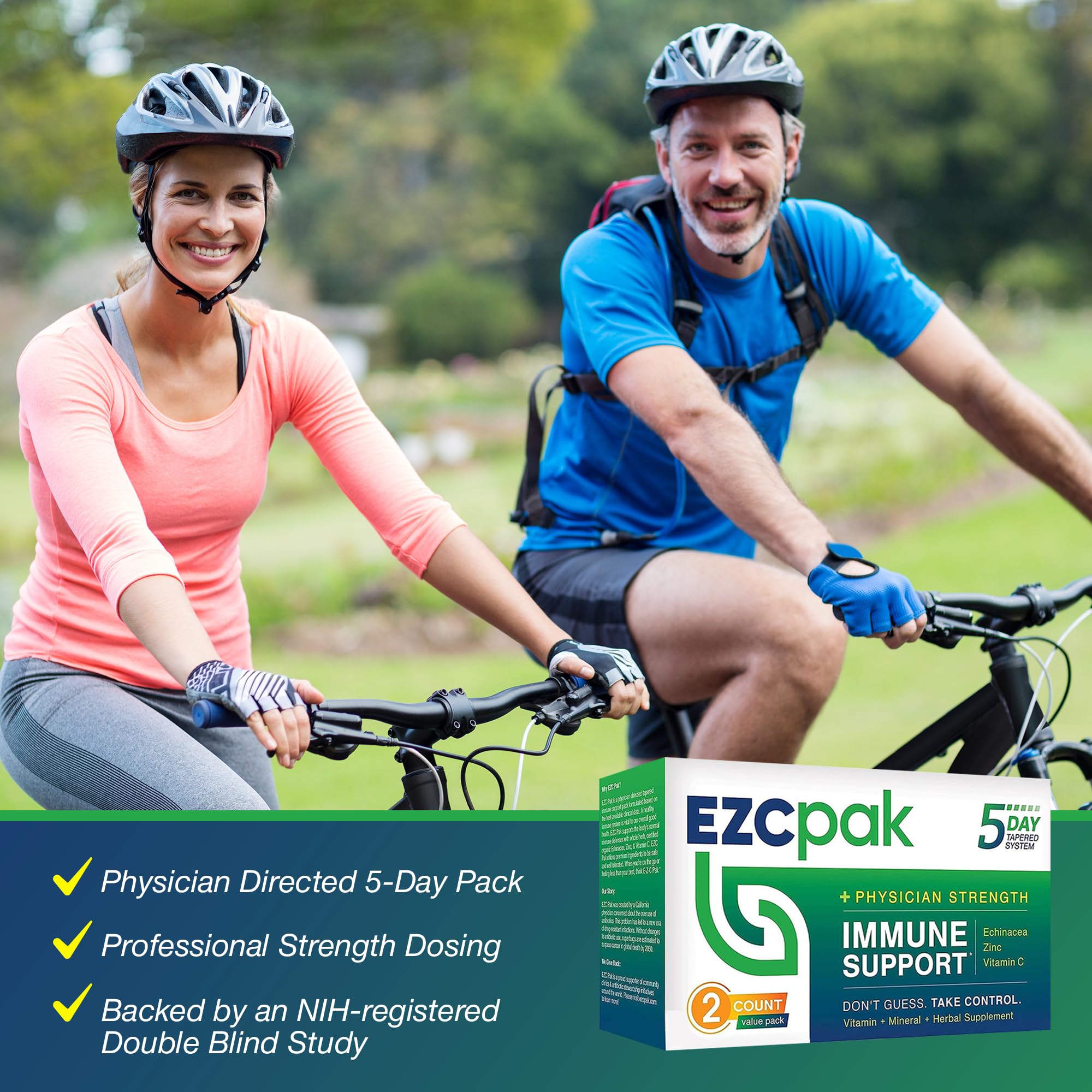 EZC Pak 5-Day Tapered Immune Support Booster - Vitamin Immune Support Supplement, Echinacea, Zinc Vitamin C, Immune Boosters for Adults - Immune Support Vitamins (Pack of 2)