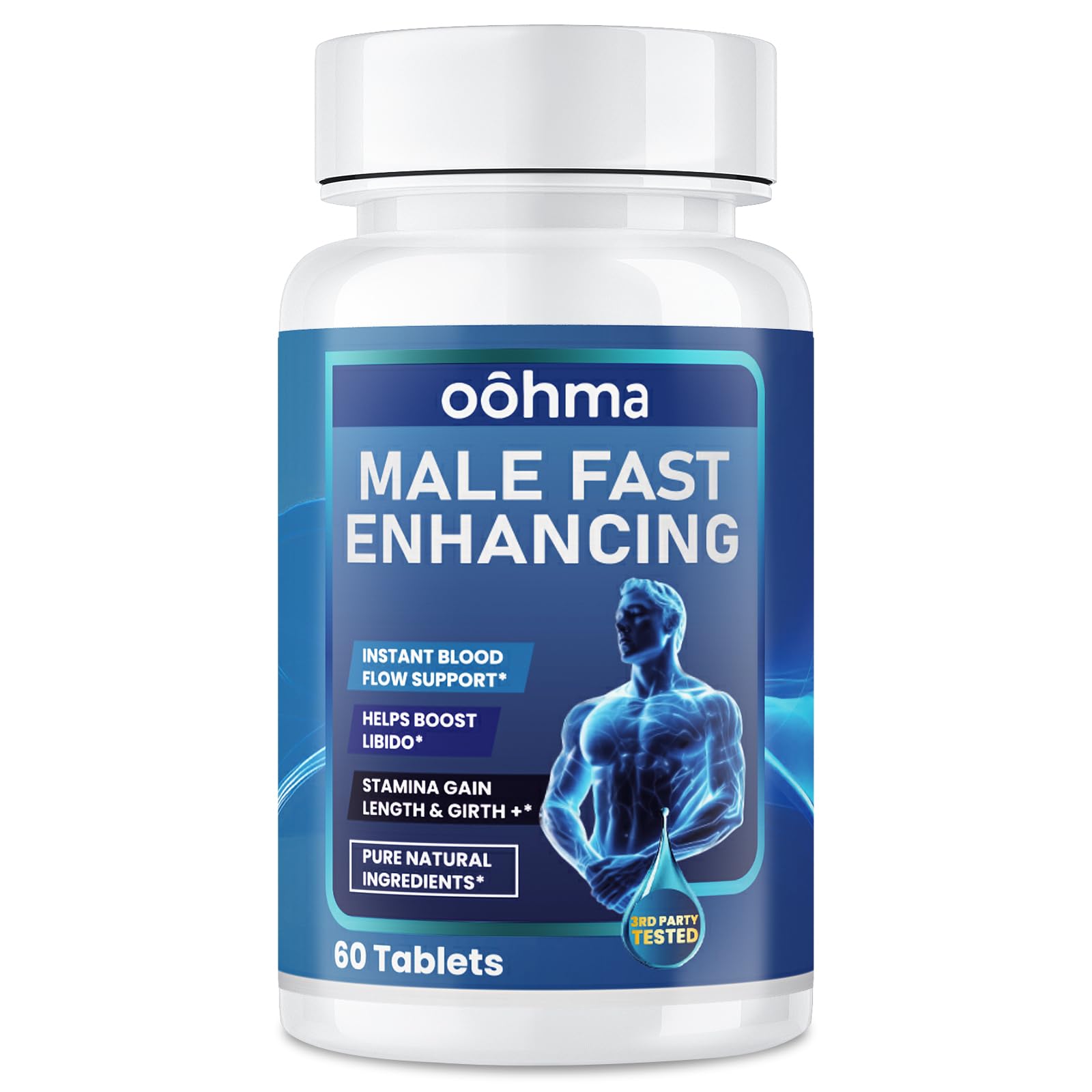Oohma New Male Enhancing Supplement, Designed to be Fast Acting for Blood Flow to Gain Length & Girth + Stamina, Maca, Epimedium, and Other Natural Ingredients, 3rd Party Tested Supplement 60 Tablets