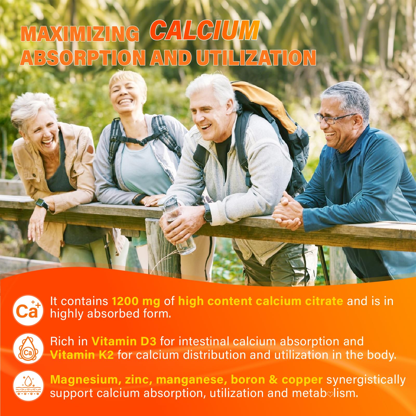 Veyttisy Calcium 1200 mg with Vitamin D3 Supplement for Adults - Calcium Gummies with 5000iu Vitamin D3, K2, B6, B12, Magnesium & Zinc - Calcium Supplement for Women Men - Easy to Digest, Vegan