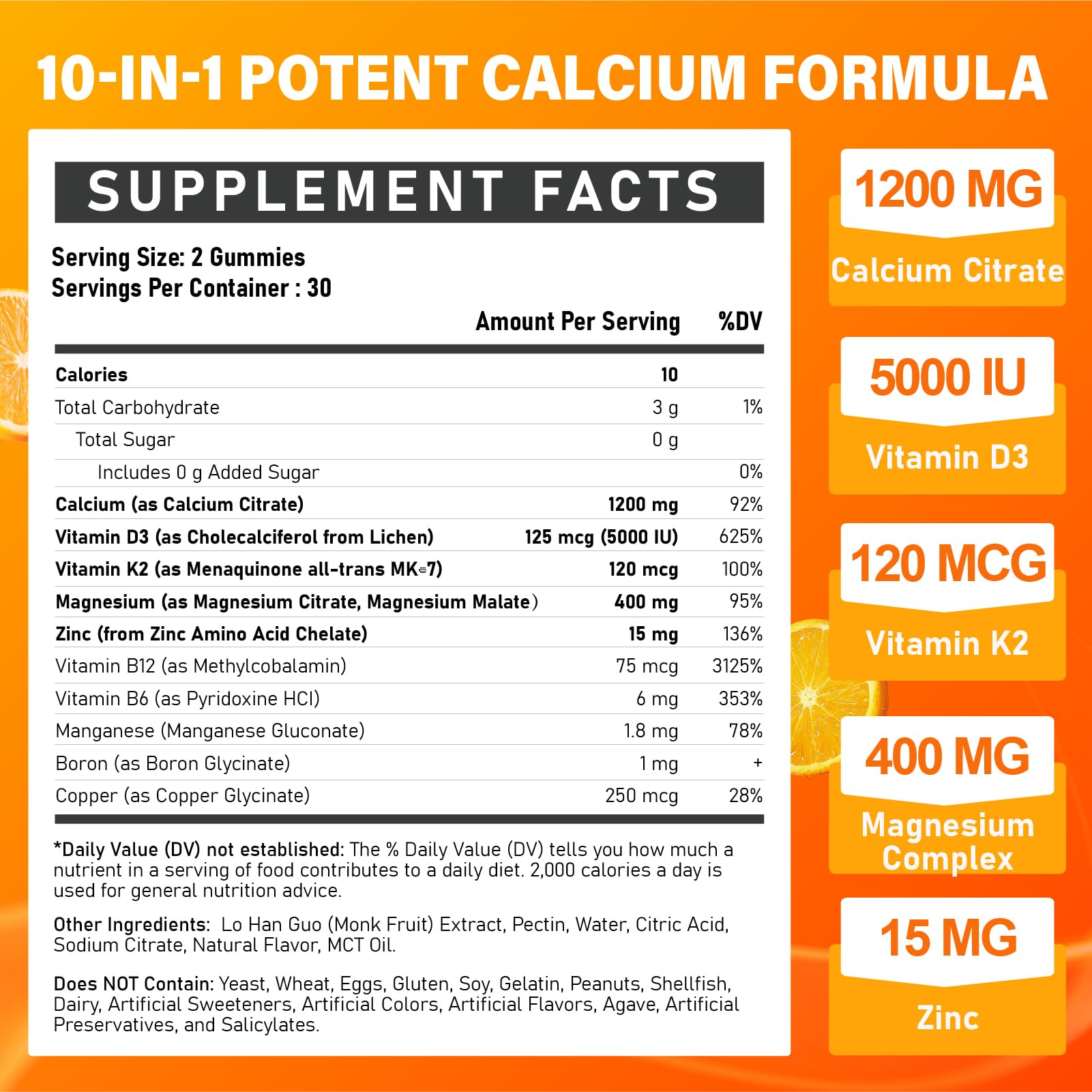 Veyttisy Calcium 1200 mg with Vitamin D3 Supplement for Adults - Calcium Gummies with 5000iu Vitamin D3, K2, B6, B12, Magnesium & Zinc - Calcium Supplement for Women Men - Easy to Digest, Vegan