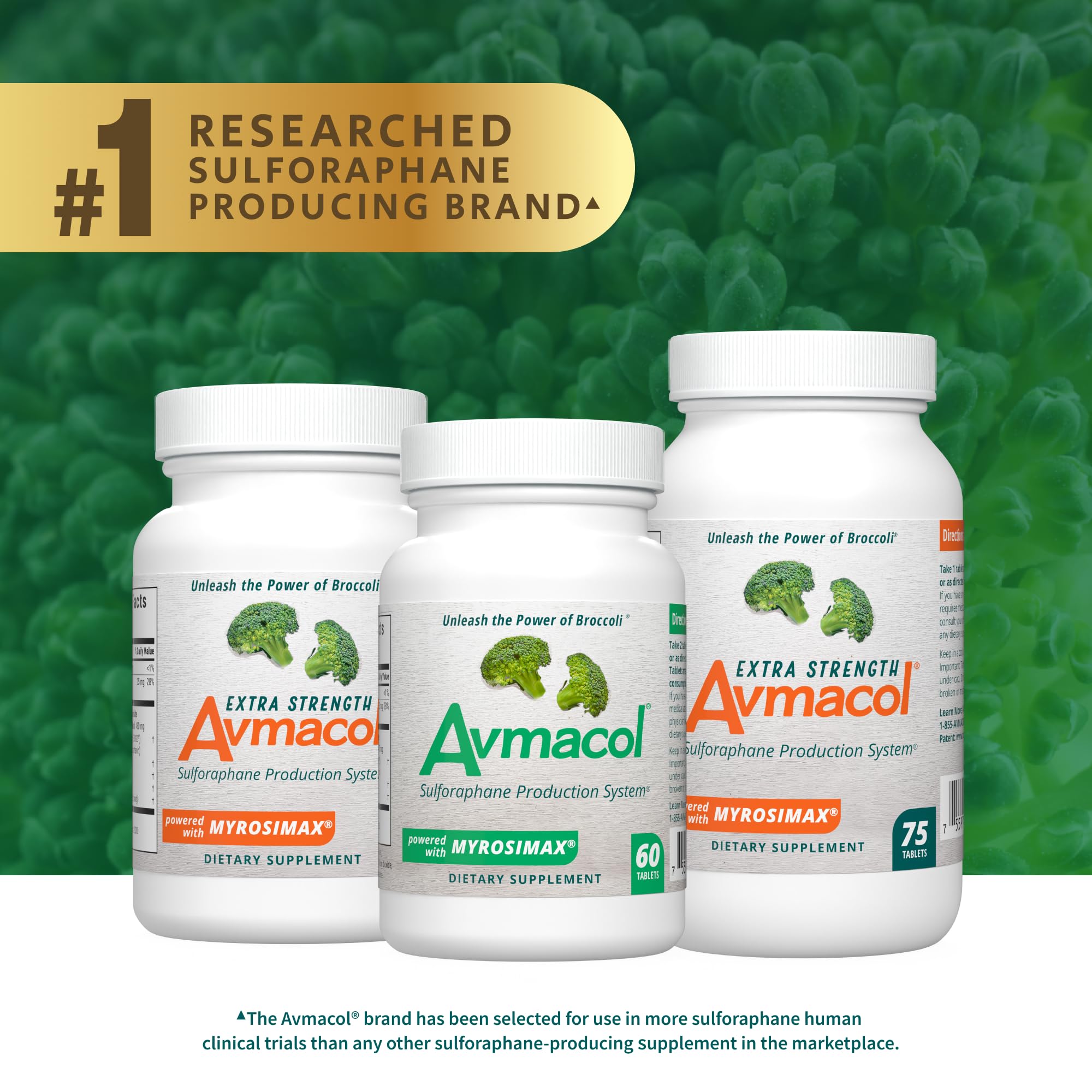 Nutramax Laboratories Avmacol #1 Researched Sulforaphane-Producing Brand for Detoxification with Glucoraphanin and Active Myrosinase, Adults & Children, 60 Tablets