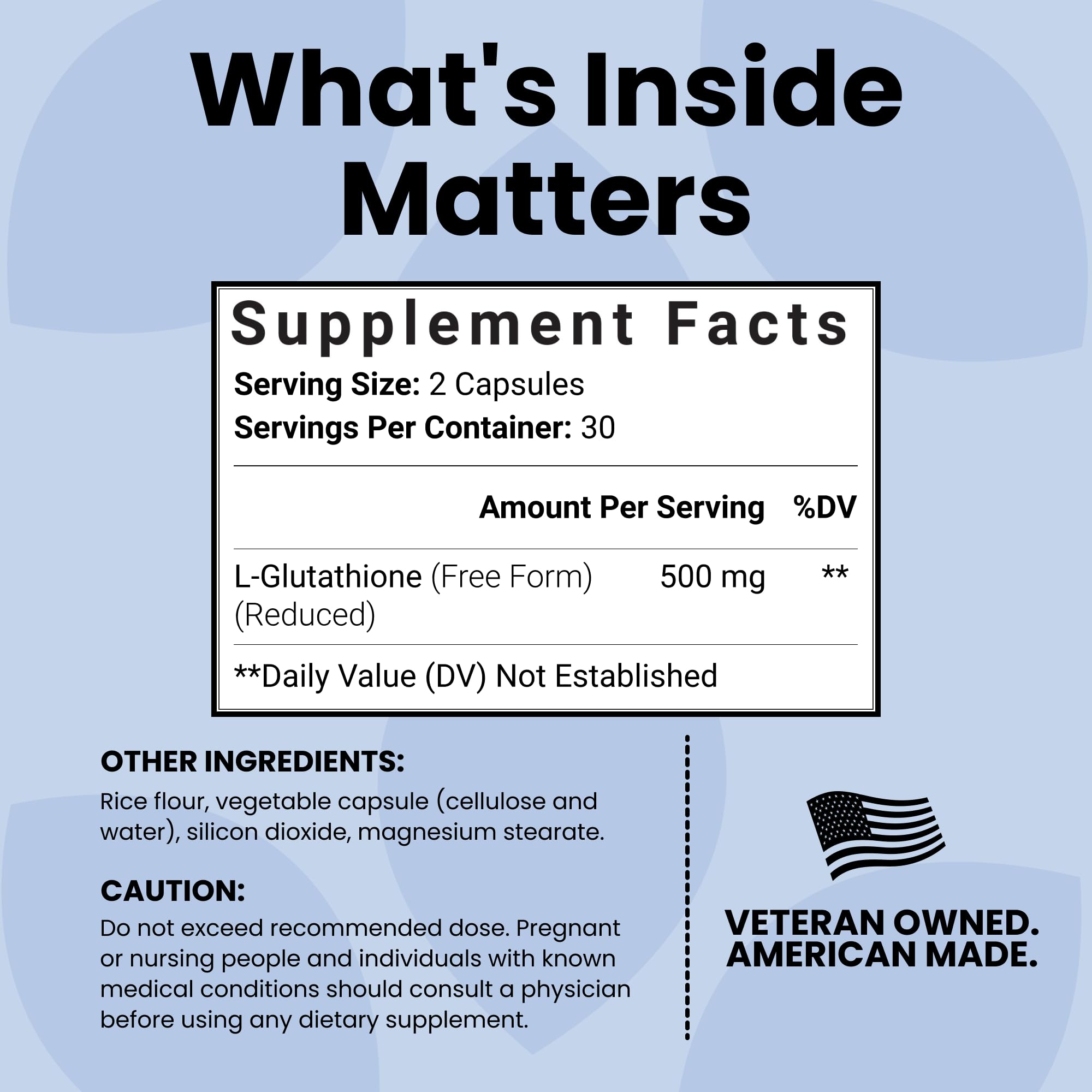 Luma Nutrition Premium Glutathione Supplement - 500mg - L-Glutathione - Antioxidant Support - Reduced - Liver Support - 60 Capsules