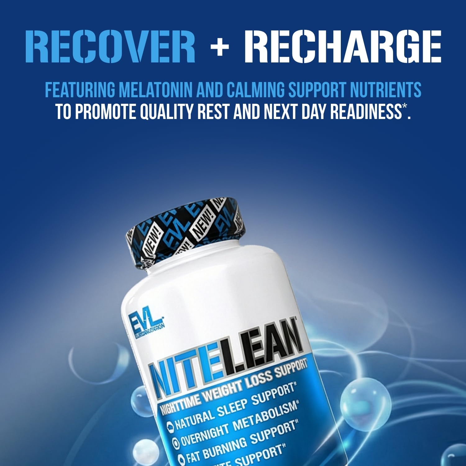 Evlution Nutrition Night Time Fat Burner Support - Overnight Sleep and Weight Loss Support Pills with Thermogenic Green Tea and White Kidney Bean Extract - Diet Pills That May Help Stubborn Fat Loss