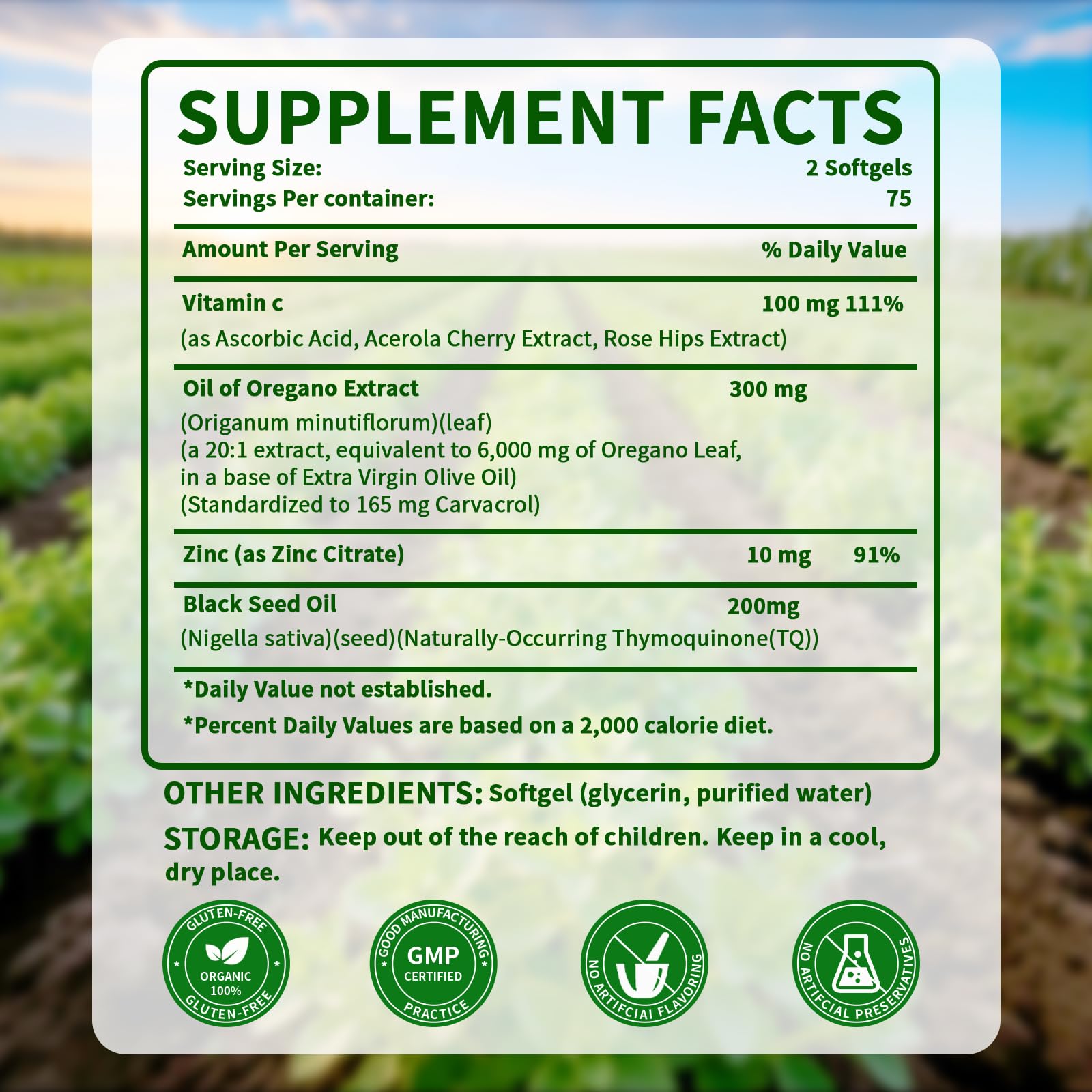 PWERD 300 Softgels Wild Oregano Oil Capsules Organic Pills of Oregano Softgels Capsules Organic with Black Seed Oil