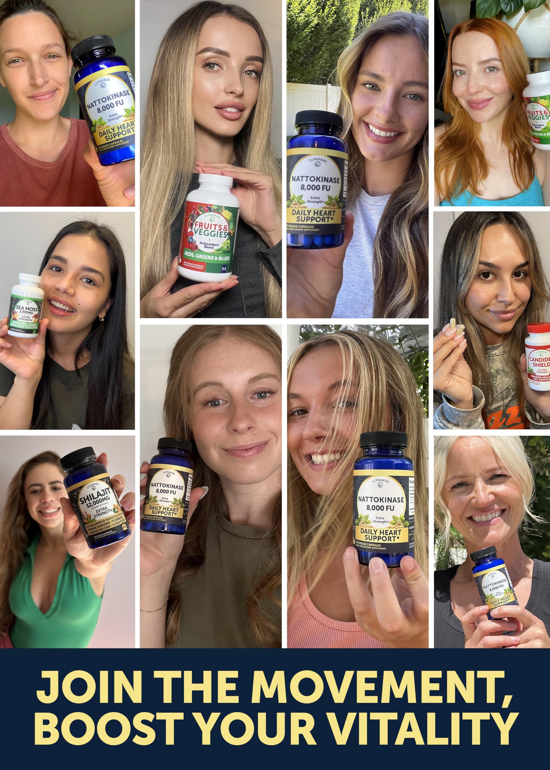 Lunakai USA Made Nattokinase Supplement – 400mg Natto Enzyme, 8000 FU per Serving – Heart & Circulation Support – Non-GMO, 60ct, 4000 FU Capsule