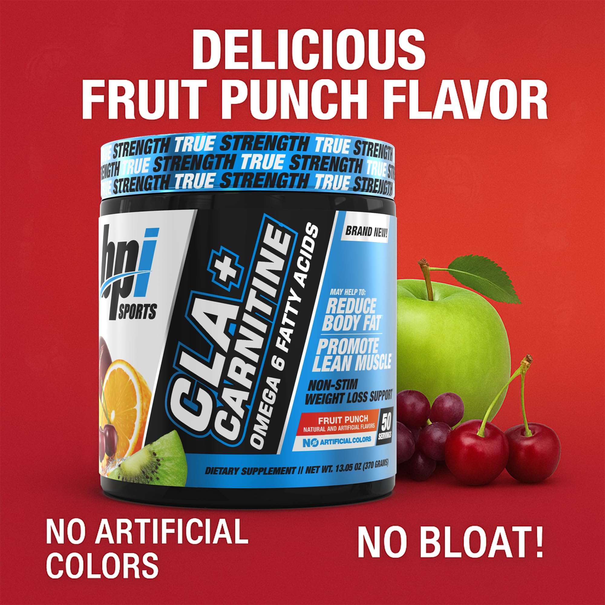 BPI Sports CLA+Carnitine – CLA L Carnitine & Linoleic Acid – L Carnitine Supplement for Weight Loss, Metabolism & Lean Muscle – Caffeine Free – Fruit Punch – 50 Servings – 12.34 oz