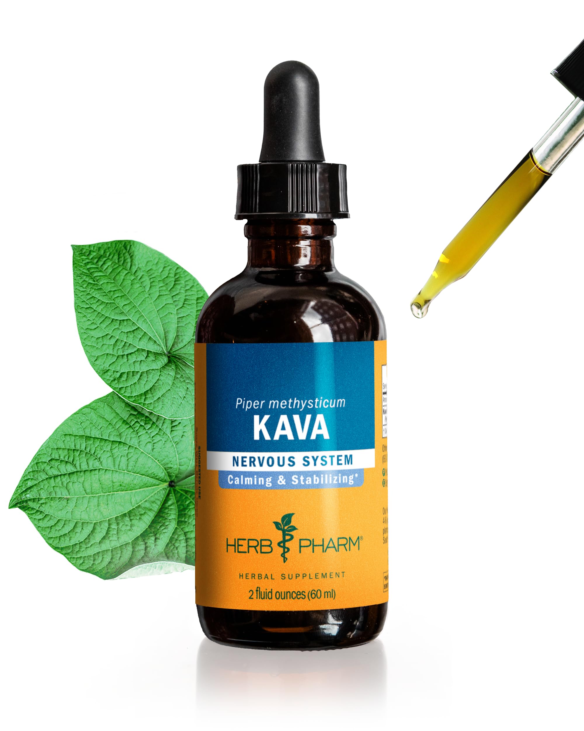Herb Pharm Kava Root Liquid Extract to Reduce Stress and Promote Relaxation - 2 Ounce