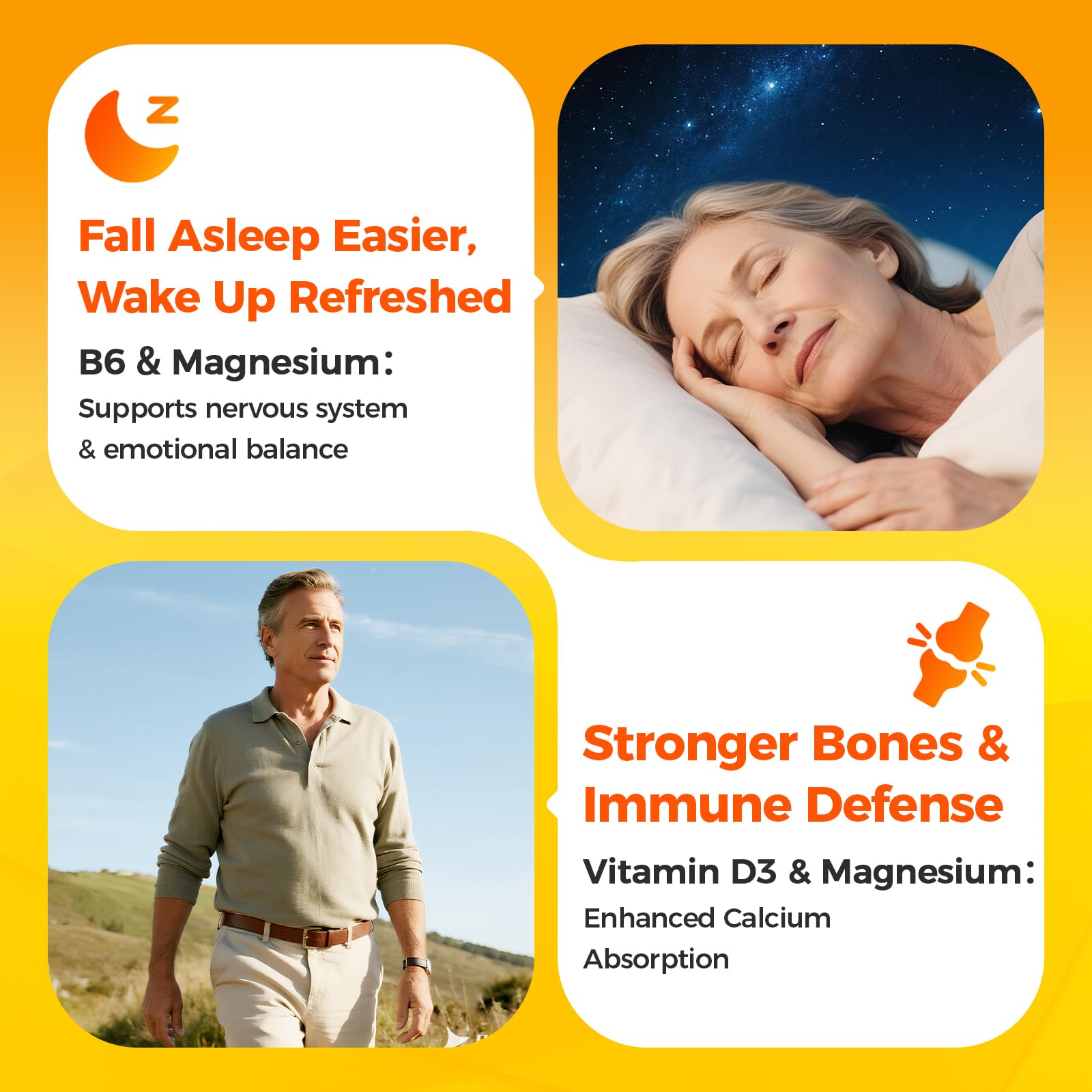 2pack Magnesium Supplement Softgels, Easy Absorption Magnesium Glycinate 400mg with Vitamin B6,D3, High Bioavailability Magnesium for Sleep & Calm Support, Nervous, Muscle & Bone Health,240count