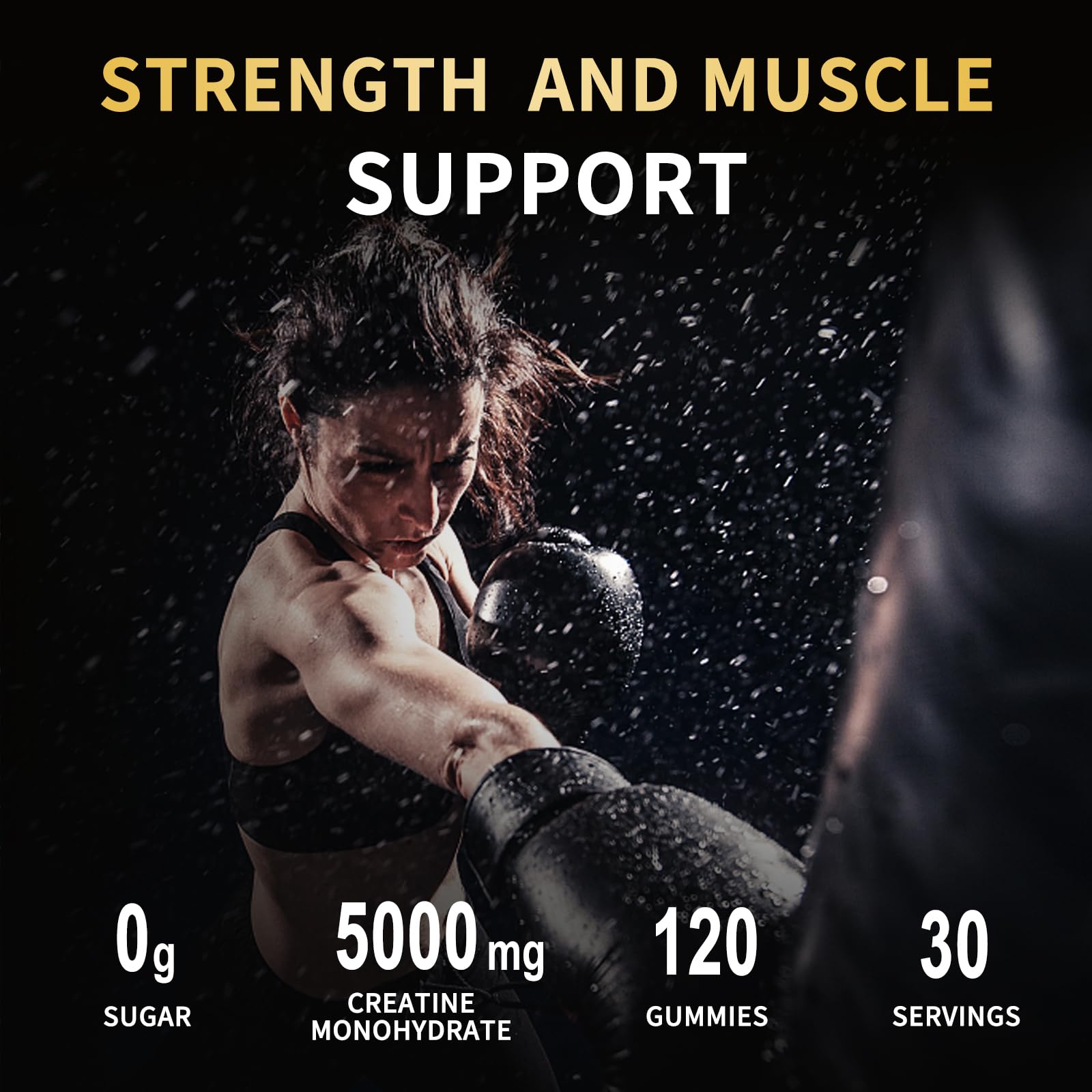 OUYIYUA Creatine Monohydrate Gummies 5000mg for Men & Women - Sugar Free Pre-Workout Supplement, Chewables for Muscle Strength, Muscle Builder, Energy Boost, Mixed Berry Flavor, 120 Count