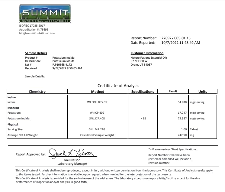 Potassium Iodide Tablets 130 mg (Pack of 2) - (120 Tablets) 10 Year Shelf-Life EXP 2034 to 2035 - Ki Pills - Yoduro de potasio - Nutri Supplements - 3rd Party Tested - NSF cGMP Certified Facility