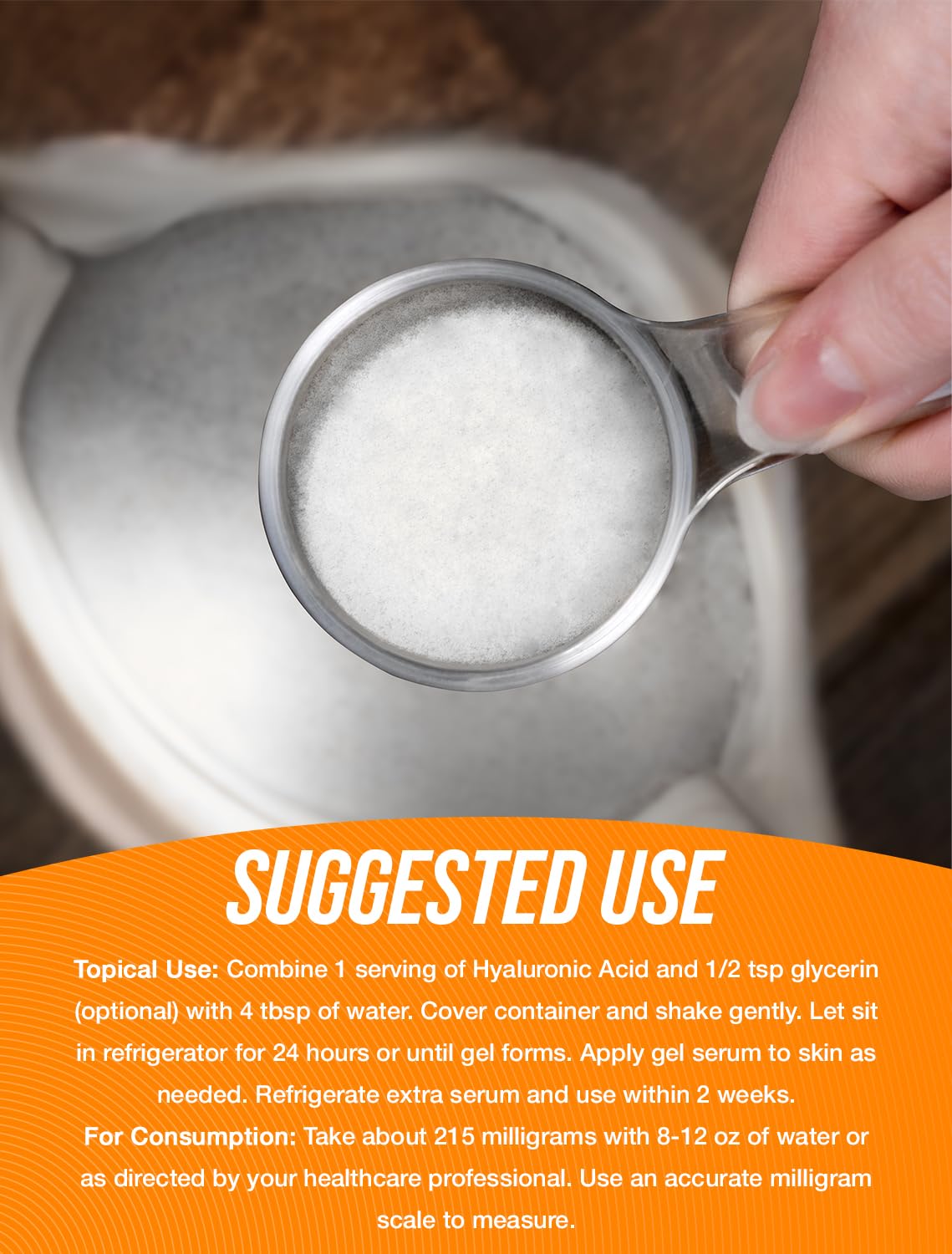 BulkSupplements.com Hyaluronic Acid Powder - as Sodium Hyaluronate, Hyaluronic Acid Supplements - Food Grade, Gluten Free - 215mg per Serving, 250g (8.8 oz) (Pack of 1)