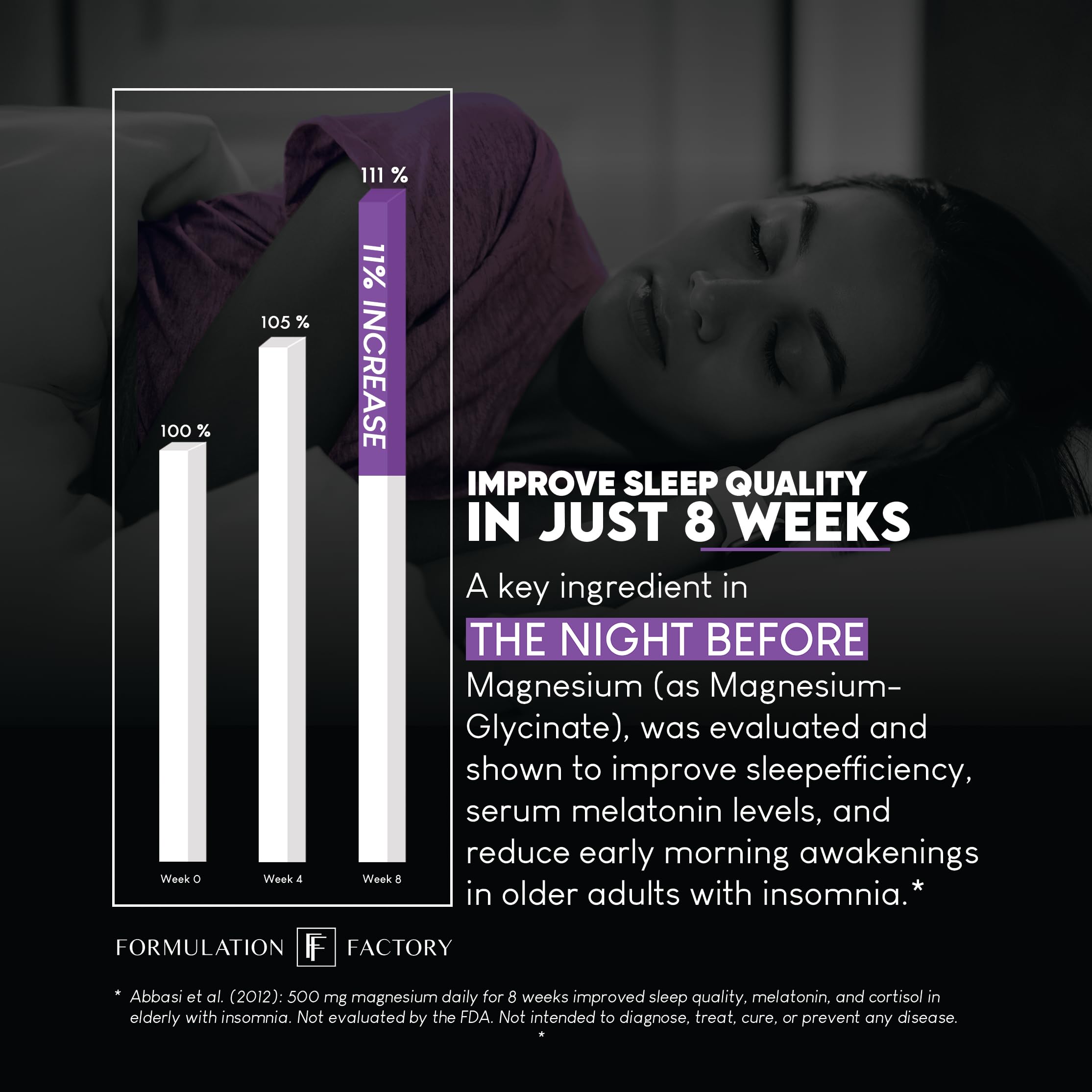 The Night Before 10-in-1 Midnight Maximizer Sleep Aid, Stress Relief, Cognition, Relaxation, Recovery, Focus, Magnesium Glycinate, L-Theanine & More, (120 Capsules – 2 Month Supply)