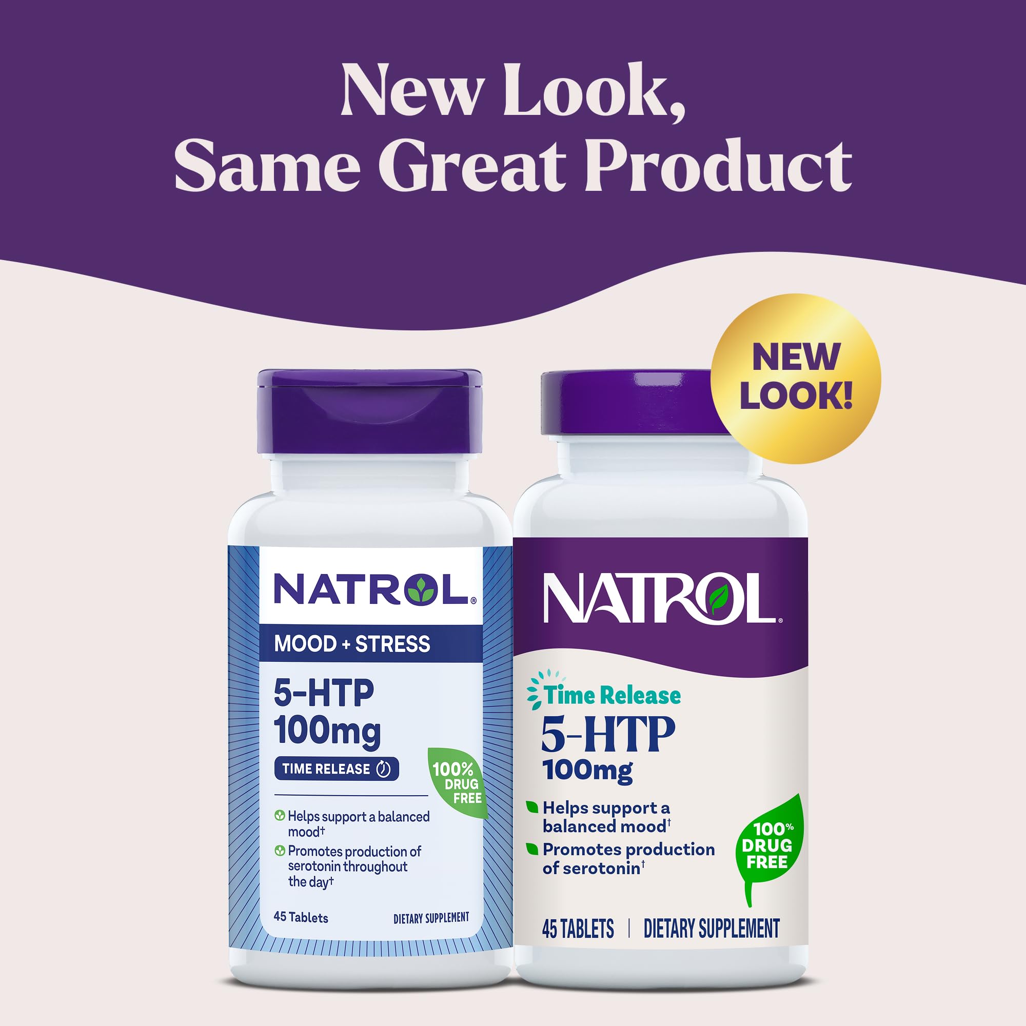 Natrol 5-HTP 100mg, Dietary Supplement Helps Support a Balanced Mood, 90 Time Release Tablets, 22-45 Day Supply