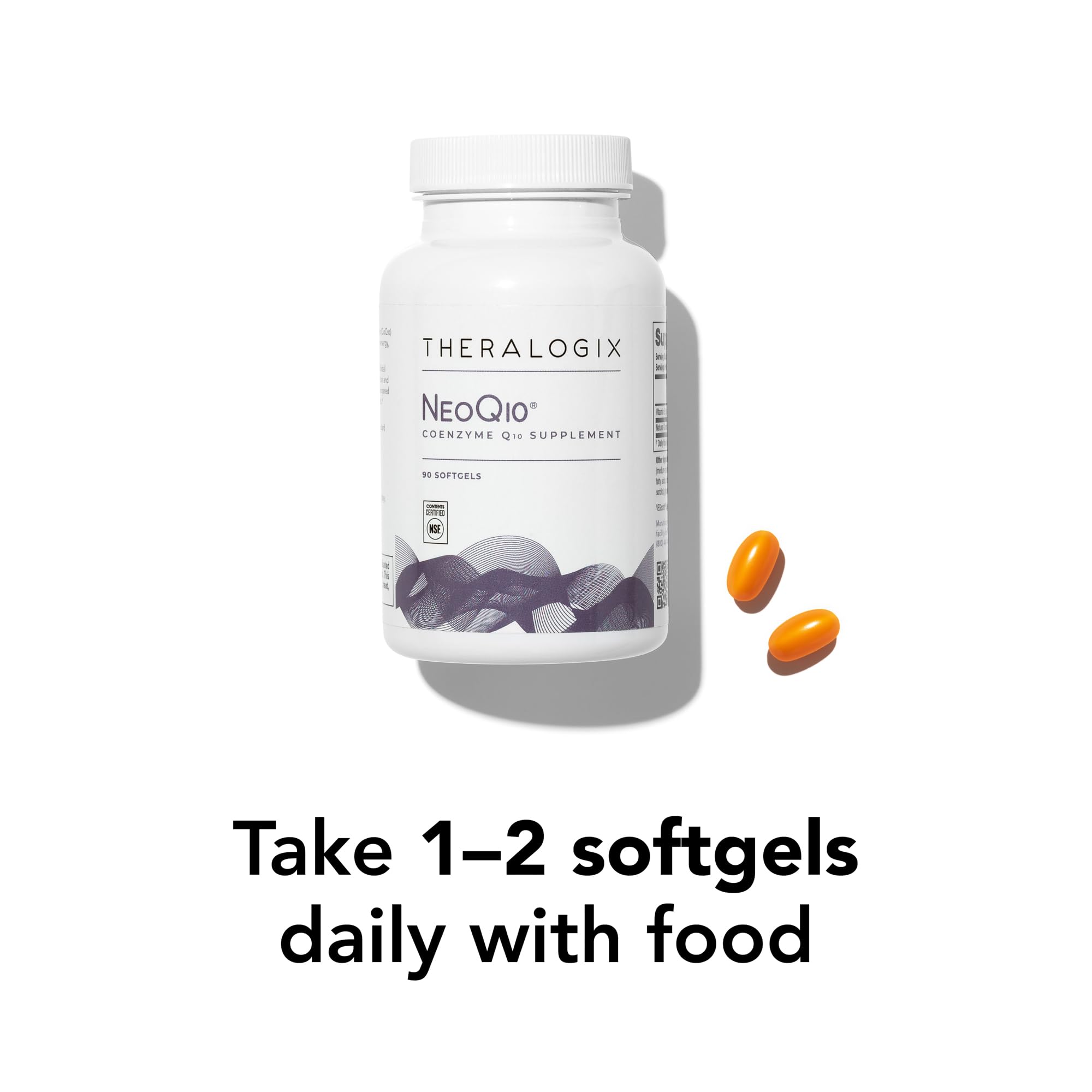 Theralogix NeoQ10 Coenzyme Q10 Supplement - Heart Health & Fertility Support - CoQ10 Fertility Supplement for Men & Women* - NSF Certified - 90 Softgels (90-Day Supply)