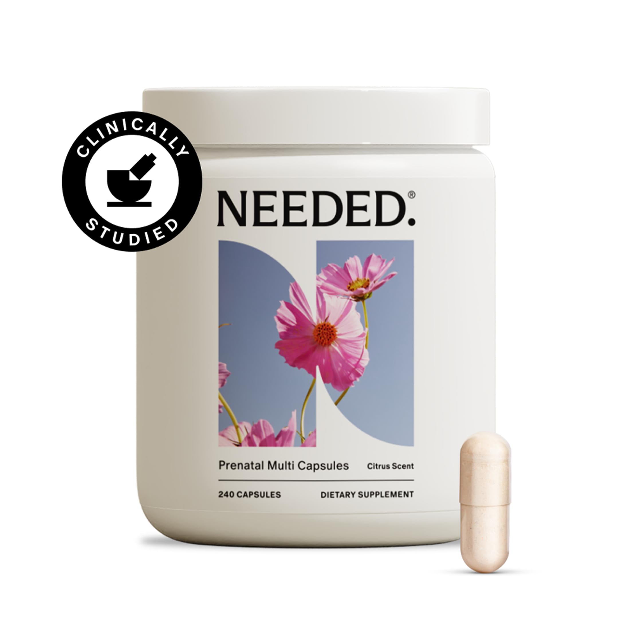 Needed. Multivitamin with Choline Capsules for Prenatal, Pregnancy, Breastfeeding, Postpartum | Expertly-Formulated & Third-Party Tested| 30-Day Supply