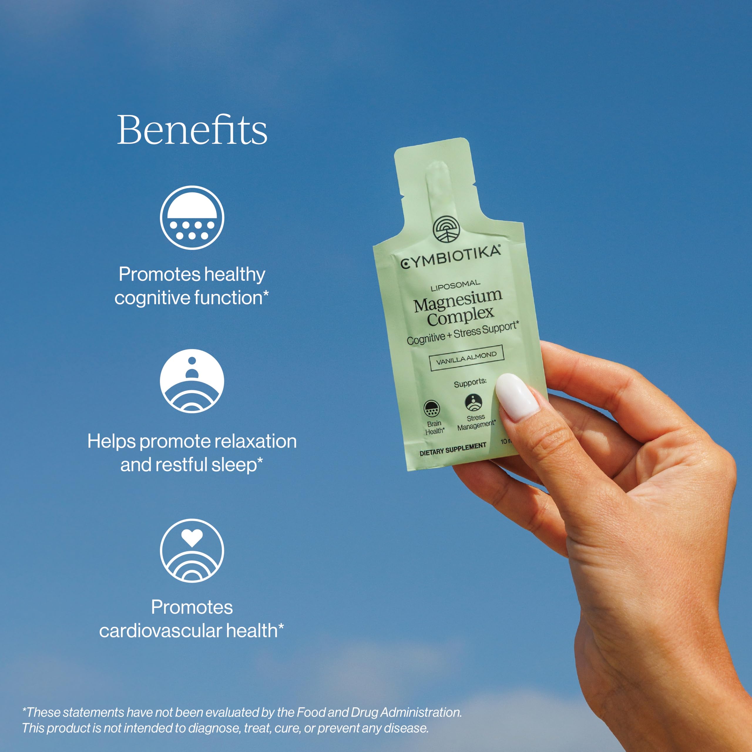 Cymbiotika Liposomal Magnesium Complex – Promotes Relaxation, Restful Sleep, and Heart & Brain Health – Highly Absorbable 3-in-1 Formula – Vanilla Almond, 10 mL Pouches (28 Count)