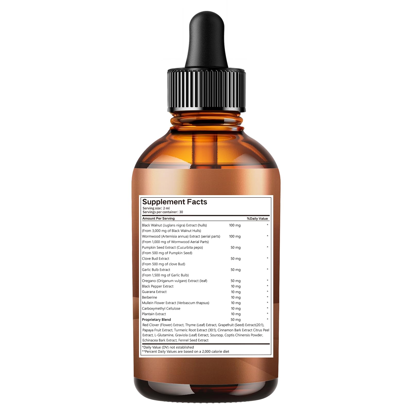 25-in-1 Liposomal Black Walnut Wormwood Clove Tincture, 6660mg Cleanse for Humans Drops Liquid, Lymphatic Support with Garlic, Mullein, Soursop, Pumpkin Seed, Berberine, Turmeric, Echinacea, Cinnamon