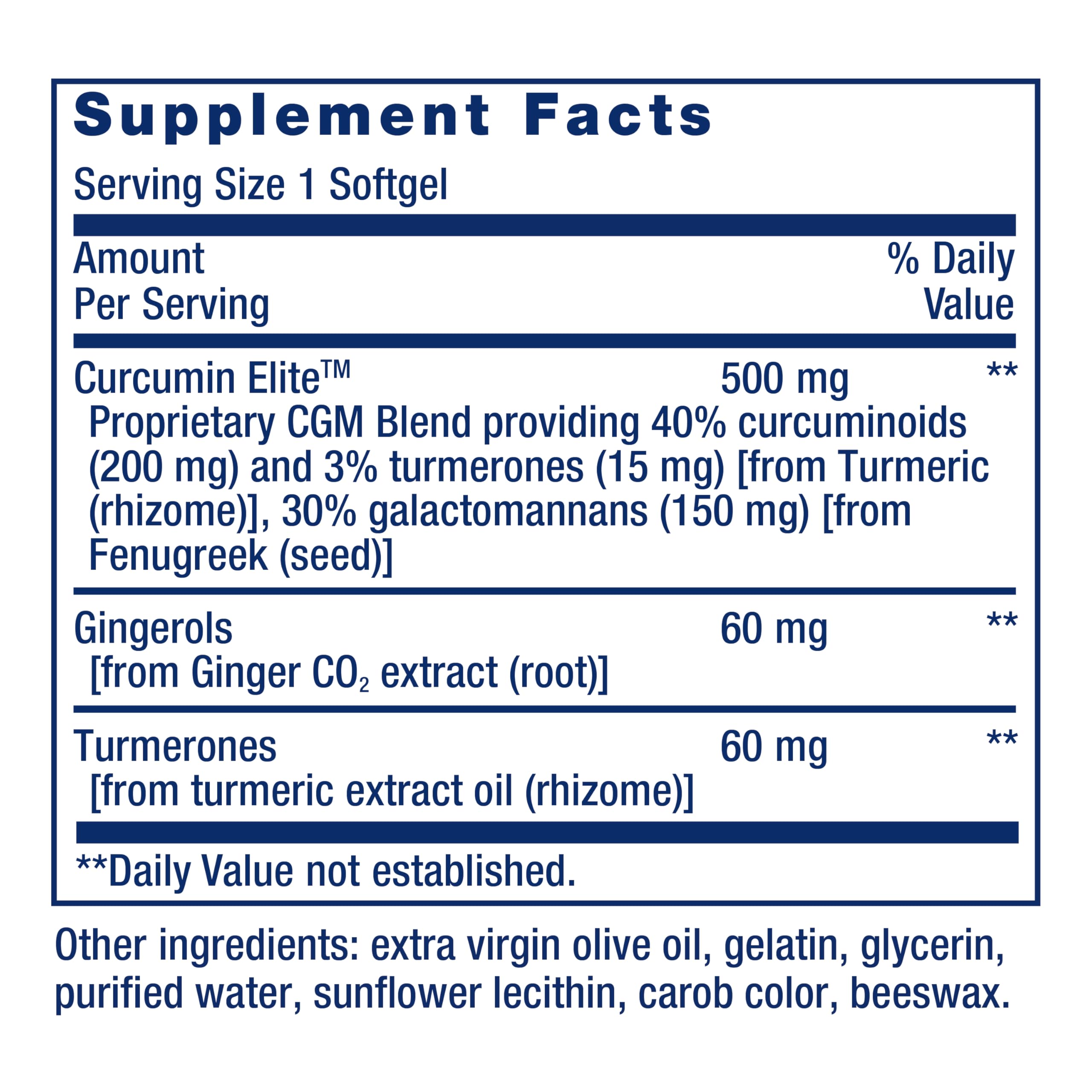 Life Extension Advanced Curcumin Elite Turmeric Extract, Ginger & Turmerones – for Inflammation Health Support and Cardiovascular & Brain Health – Gluten-Free, Non-GMO – 30 Softgels