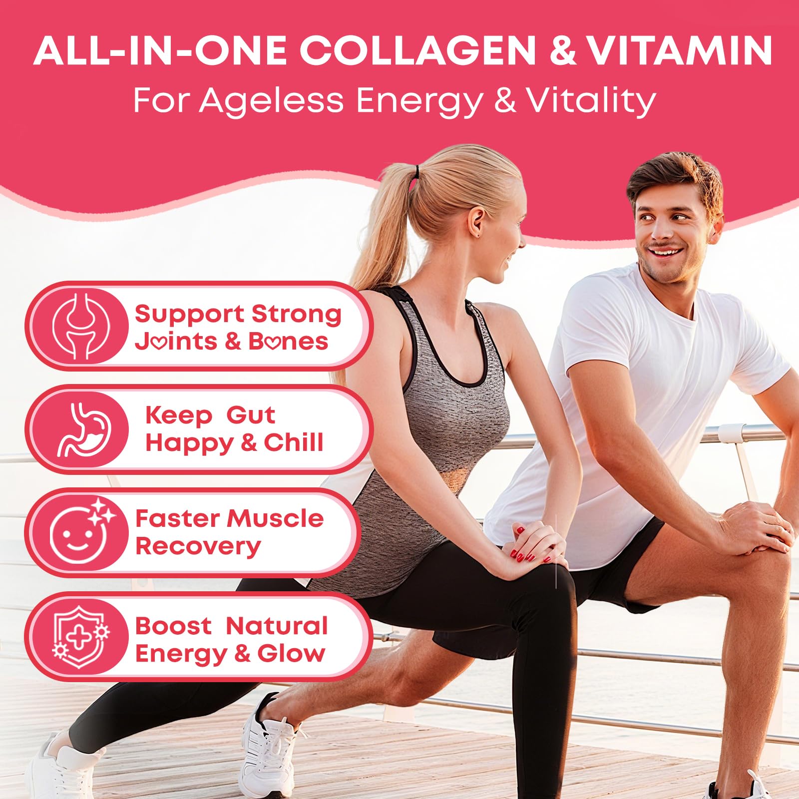 Collagen Peptide Gummies for Women & Men Sugar Free, Hydrolyzed Collagen with Biotin for Hair Skin Nails Digestion, Multi Collagen Protein Type I II III V X with Hyaluronic Acid & Vitamin C, 60 Count