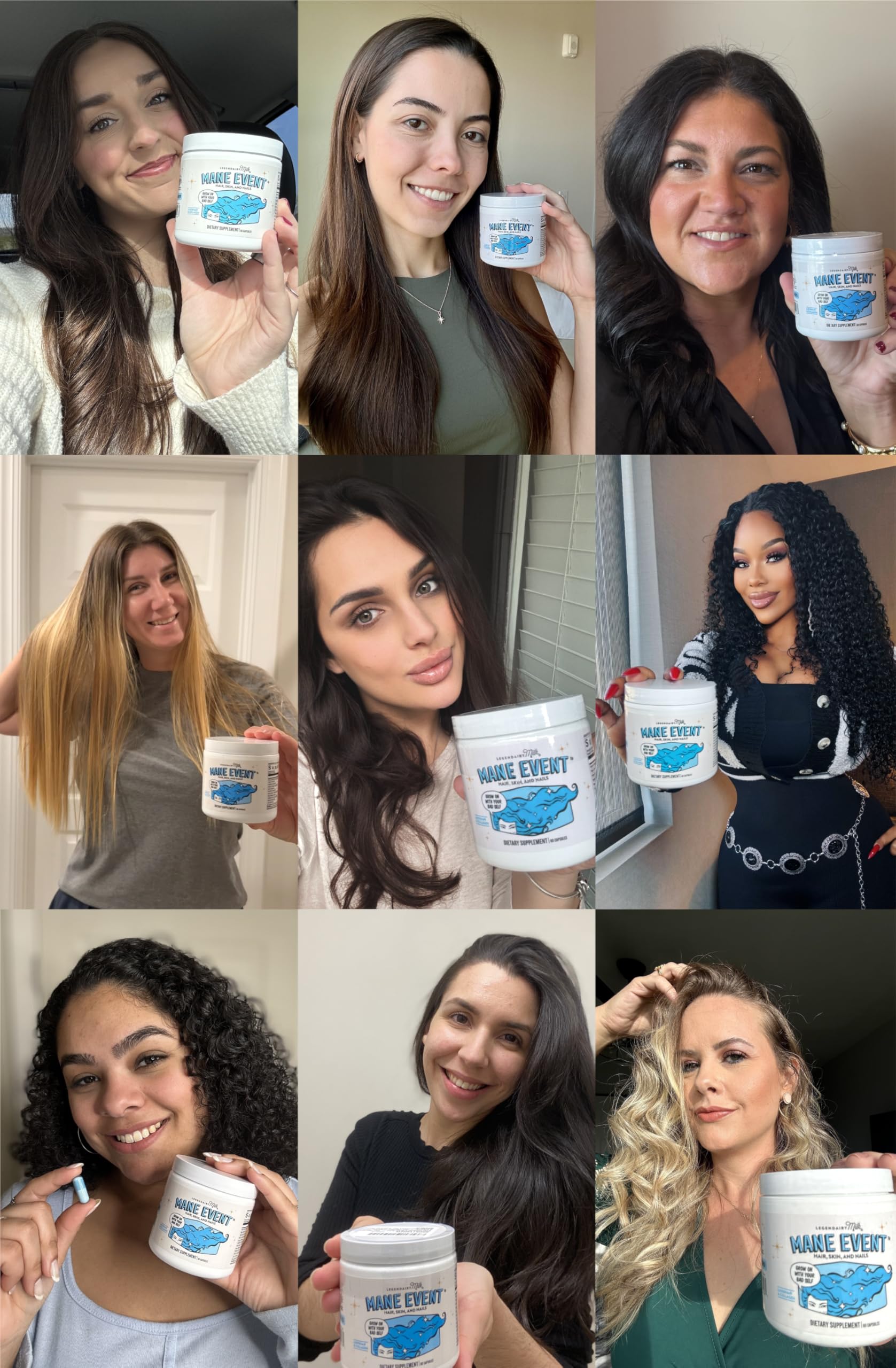 Legendairy Milk Hair Growth Vitamins for Women - Biotin for Hair Growth with Collagen & Lustriva, Hair Loss Products & Supplements for Thinning, Thicker, Fuller, Stronger Skin & Nails, Mane Event™