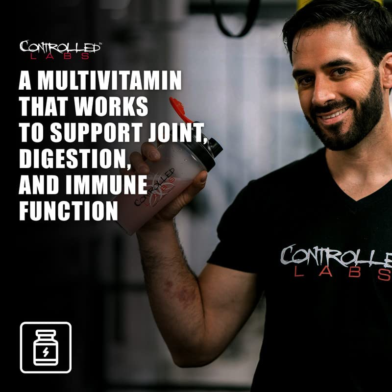 CONTROLLED LABS Orange Triad Daily Multivitamin, Iron Free Sports Supplement for Workout, Digestion, Immune, and Joints, 30 serv - Tablets (180 Count (Pack of 1))