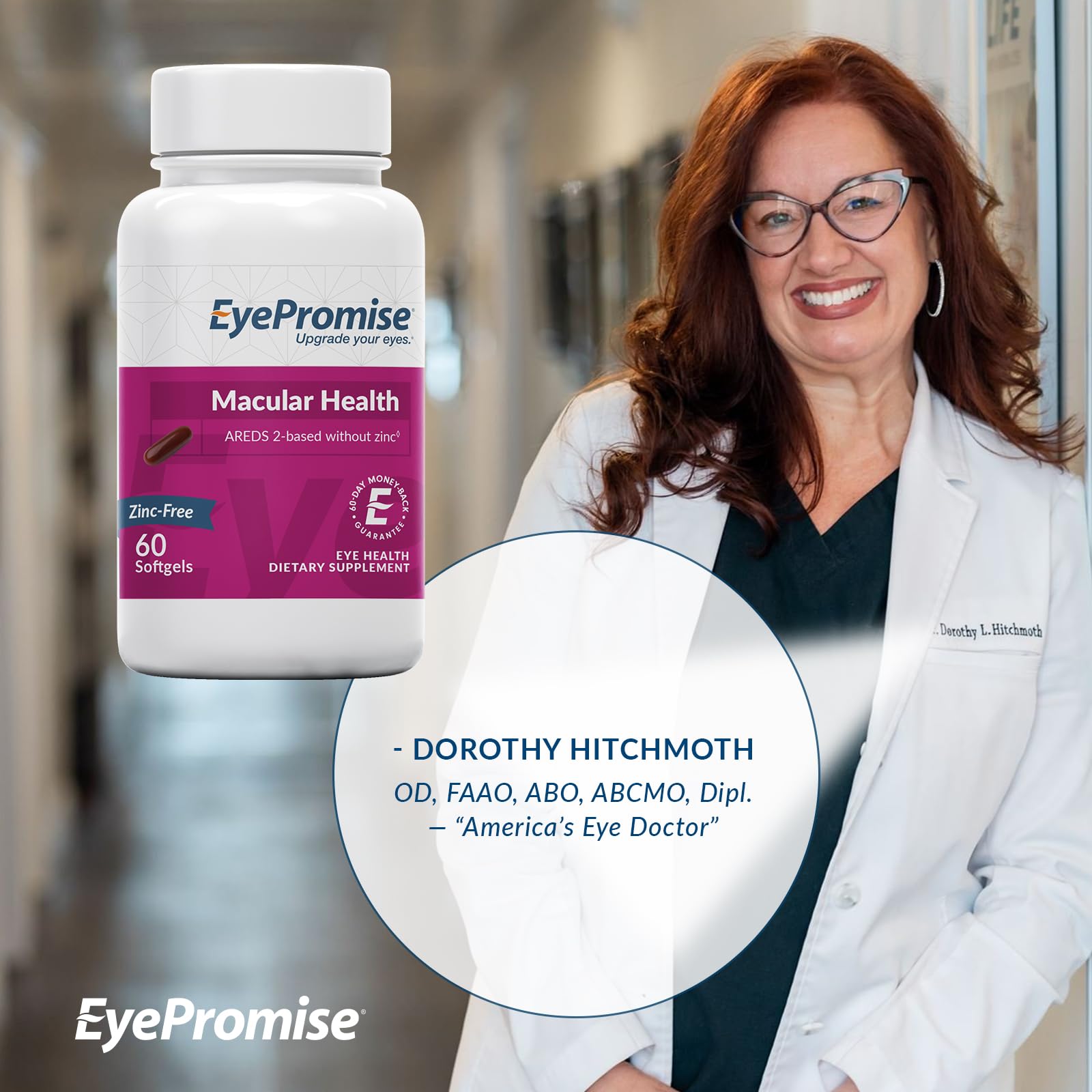 EyePromise Macular Health Eye Vitamin - 60 Softgels, 30-Day Supply - Zinc-Free Eye Health Support with Zeaxanthin, Lutein, Vitamin C, D & E and Omega 3 Fish Oil