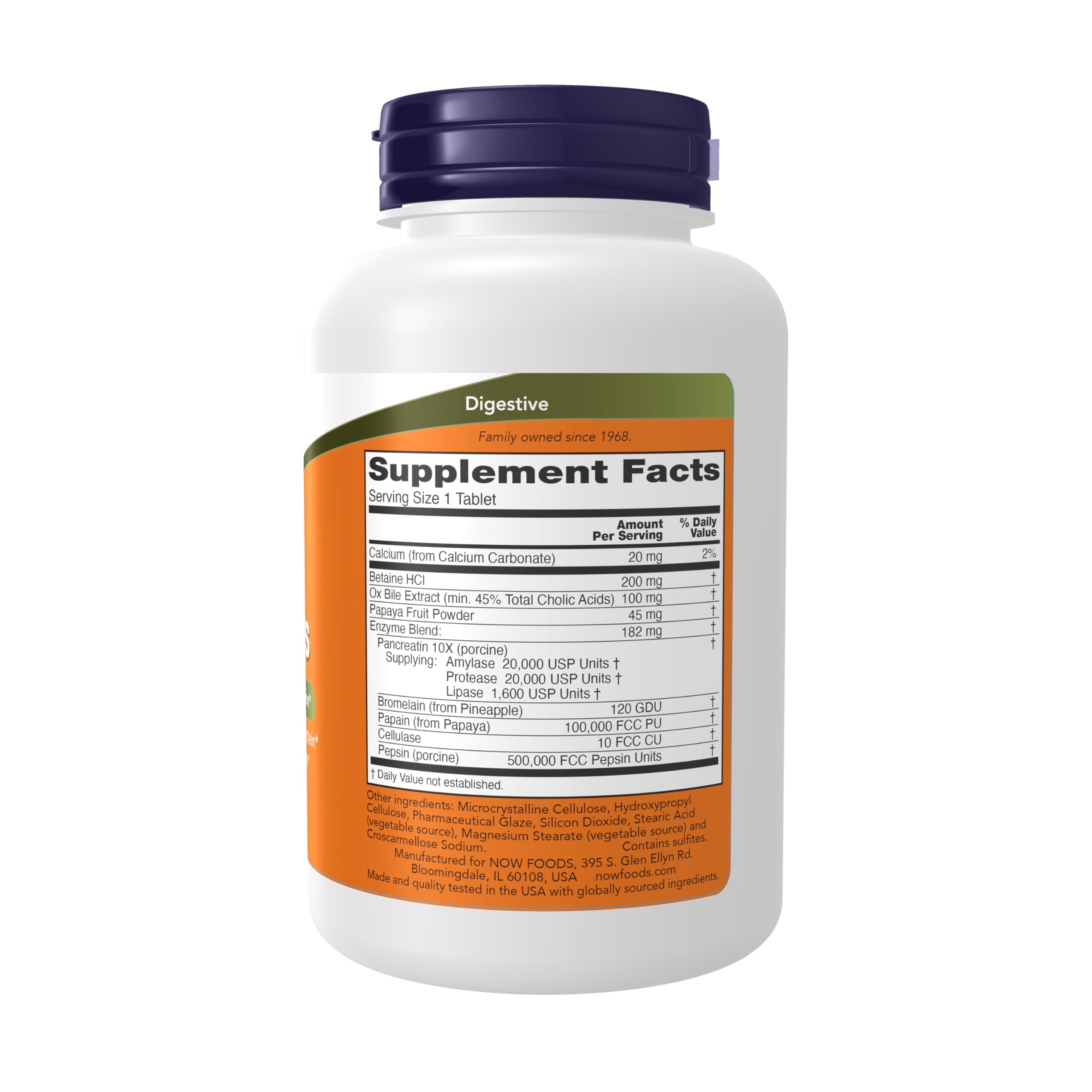 NOW Foods Supplements, Super Enzymes, Formulated with Bromelain, Ox Bile, Pancreatin and Papain, 180 Tablets