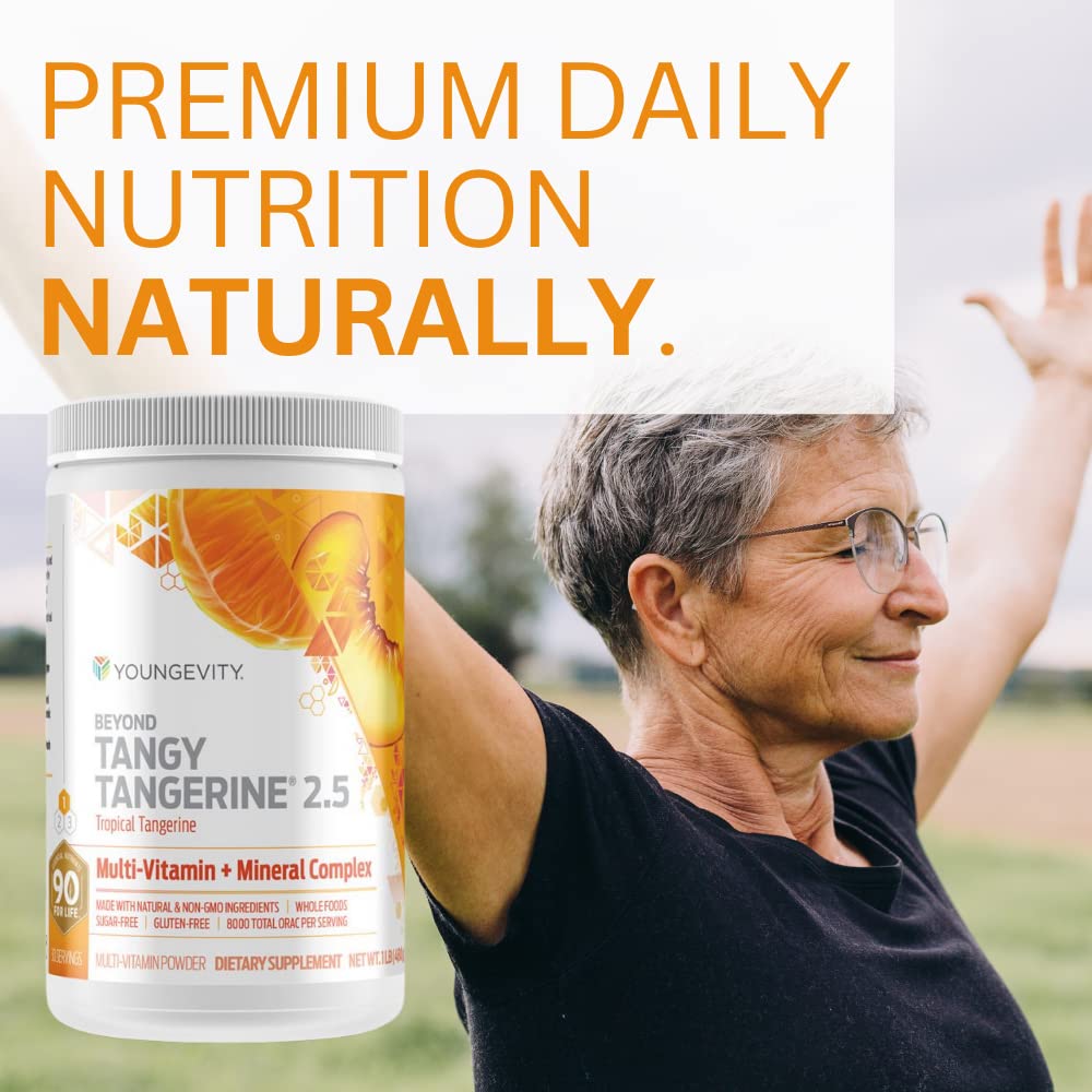 Youngevity Beyond Tangy Tangerine 2.5 Tropical Tangerine Ultimate Multi-Vitamin & Mineral Complex - Made With Natural & Whole Foods | 8,000 ORAC (3)
