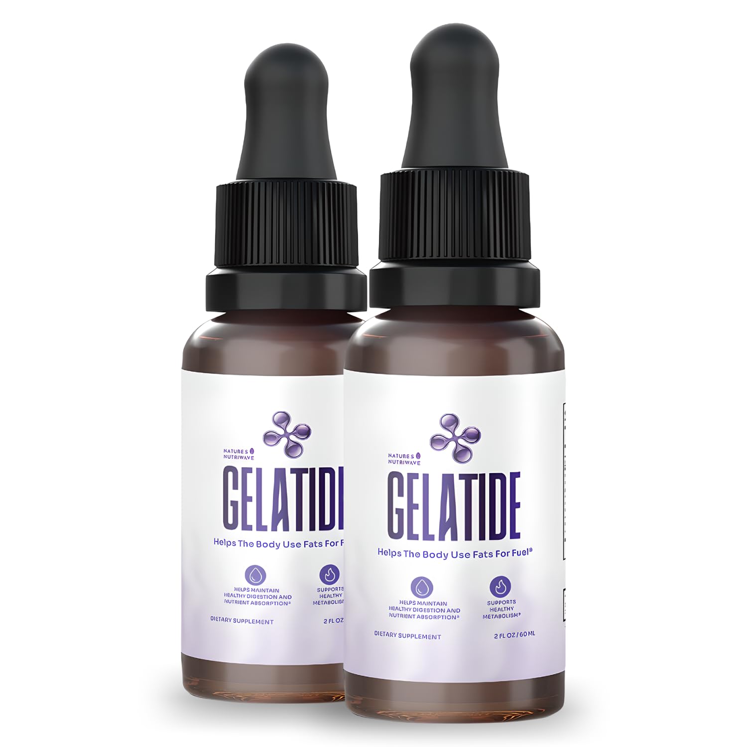 GELATIDE Liquid Drops with Botanical Extracts – Natural Formula with Maca, Grape Seed Extract, Chromium & Herbal Blend – Non-GMO, Stimulant-Free – Made in USA – 2 fl oz, 60 Serving, 2 Month Supply