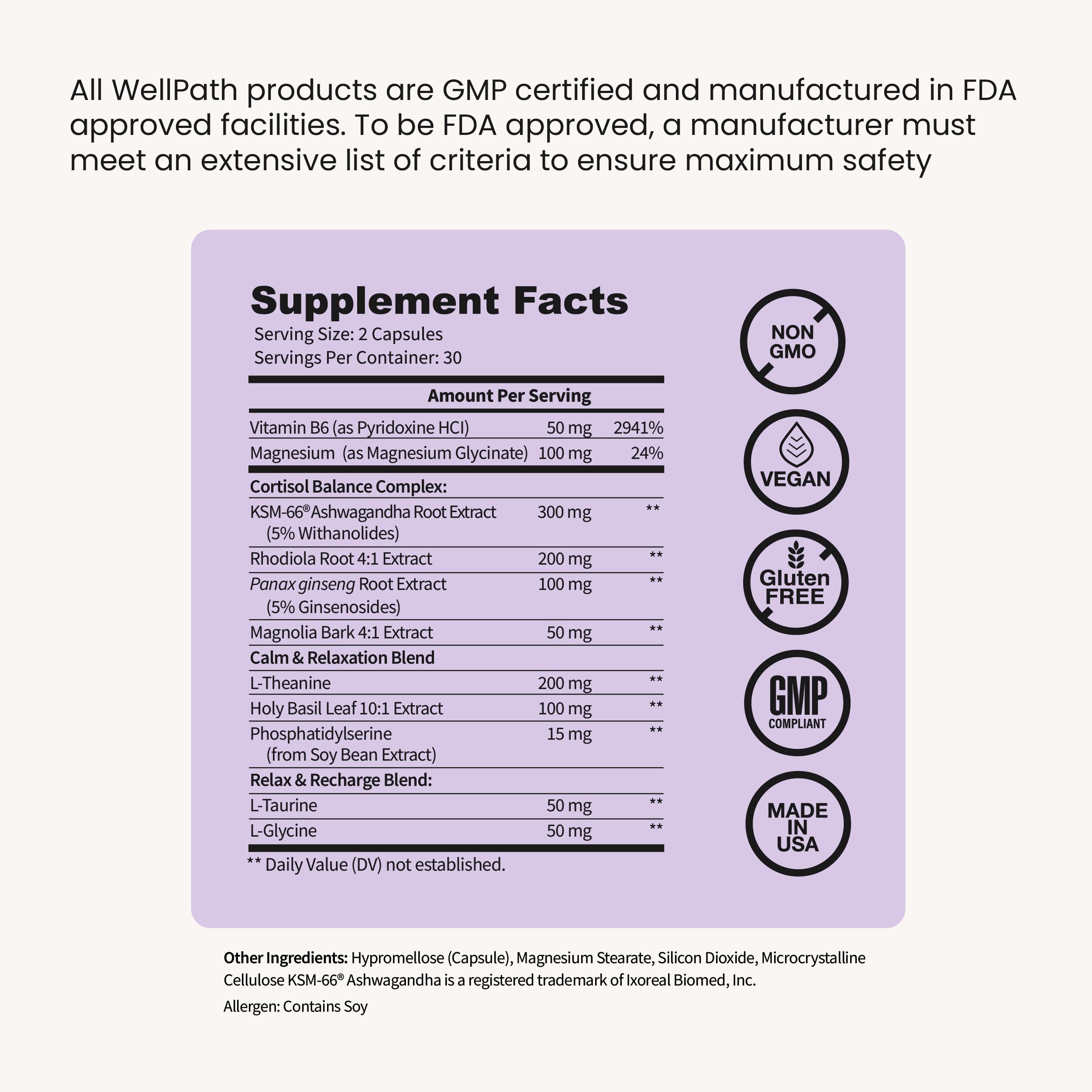 WellPath Soothe Cortisol Manager - Cortisol Supplements for Women with KSM-66® Ashwagandha & L-Theanine - Stress Support, Detox - 11-in-1 Complex, Vegan, Made in USA, Non-GMO, 60 Ct