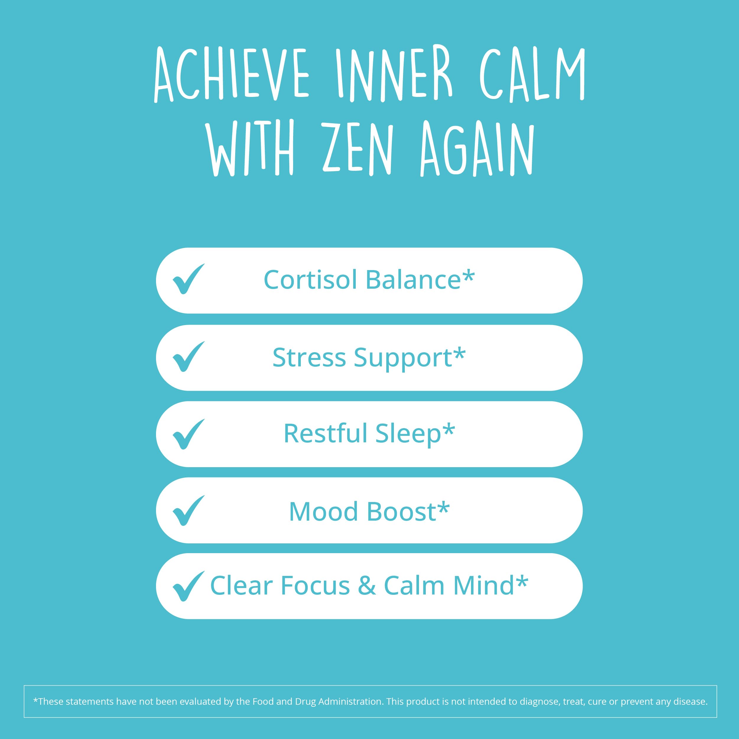 Zen Again Cortisol Manager with Ashwagandha KSM-66® | Cortisol Supplements for Women ​| 11-in-1 Complex | Natural Stress Support Supplement with L-Theanine, Rhodiola & Magnesium | Vegan, 60 Ct