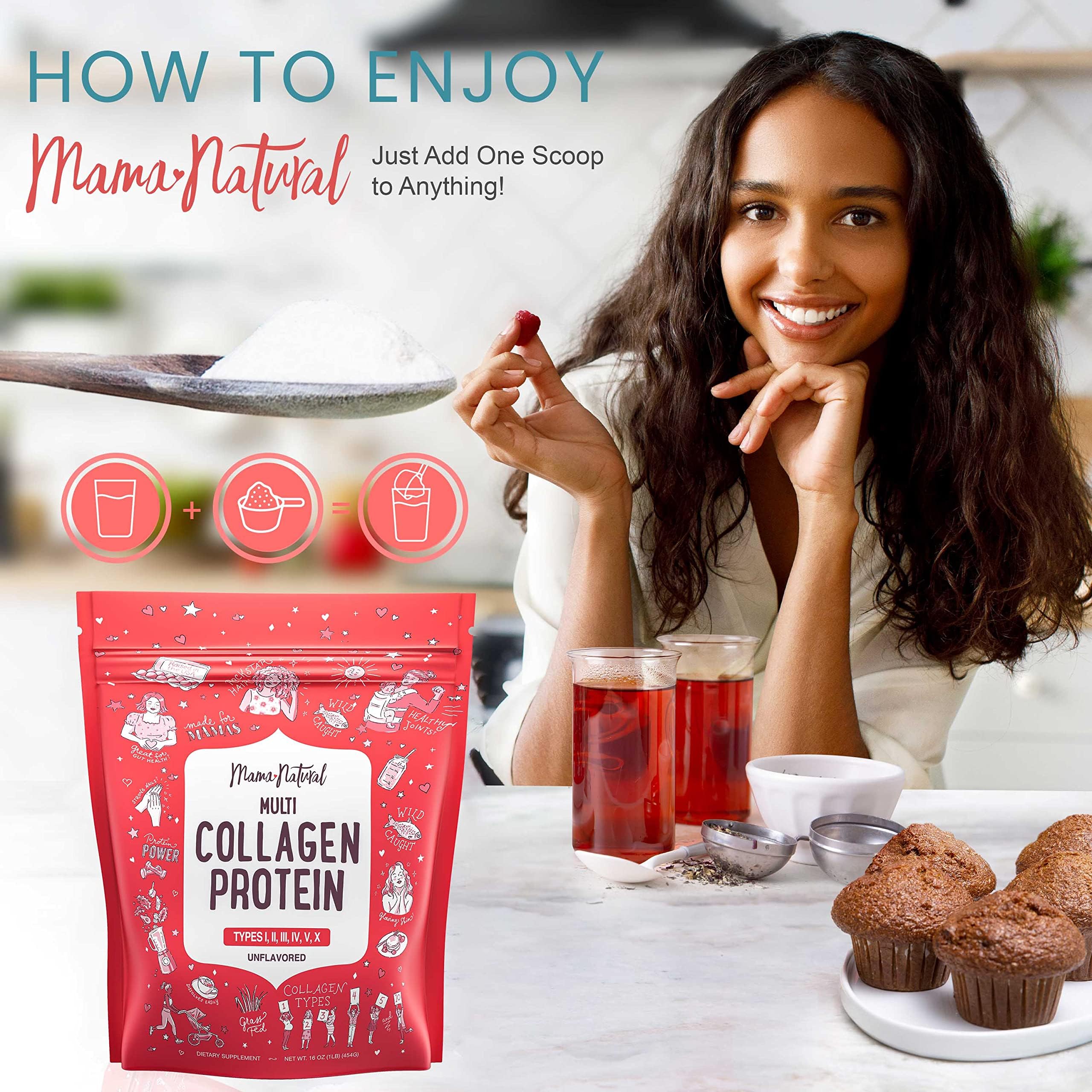 Multi Collagen Protein Powder Type I II III IV V X - Unflavored & Hydrolyzed 16Oz Pure Collagen Peptides Powder - Grass Fed Beef, Wild Fish Marine & USA Eggshell - Whole Body Collagen