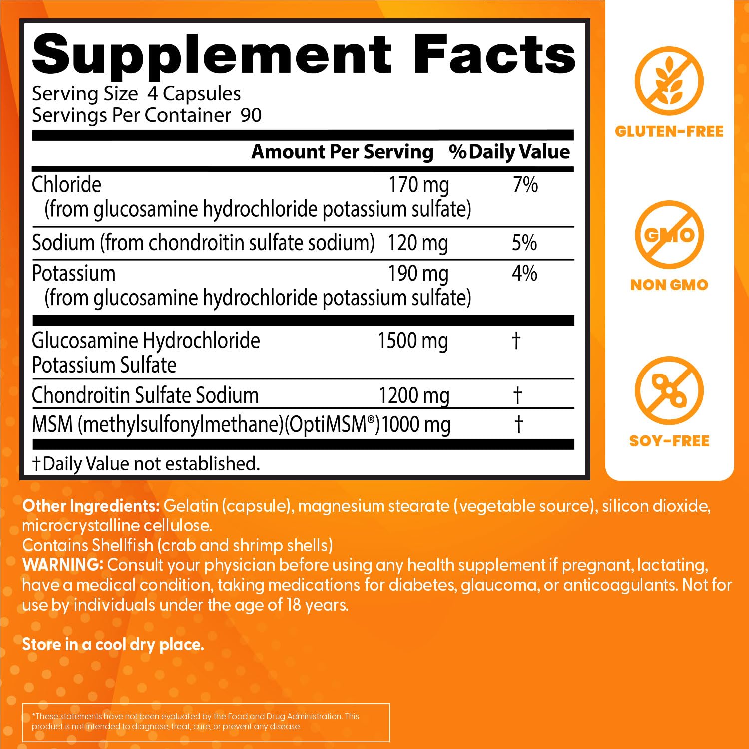 Doctor's Best Glucosamine Chondroitin Msm with OptiMSM Capsules, Joint Support Supplement Supports Healthy Joint Structure, Function & Comfort, Non-GMO, Gluten Free, Soy Free, 360 Count