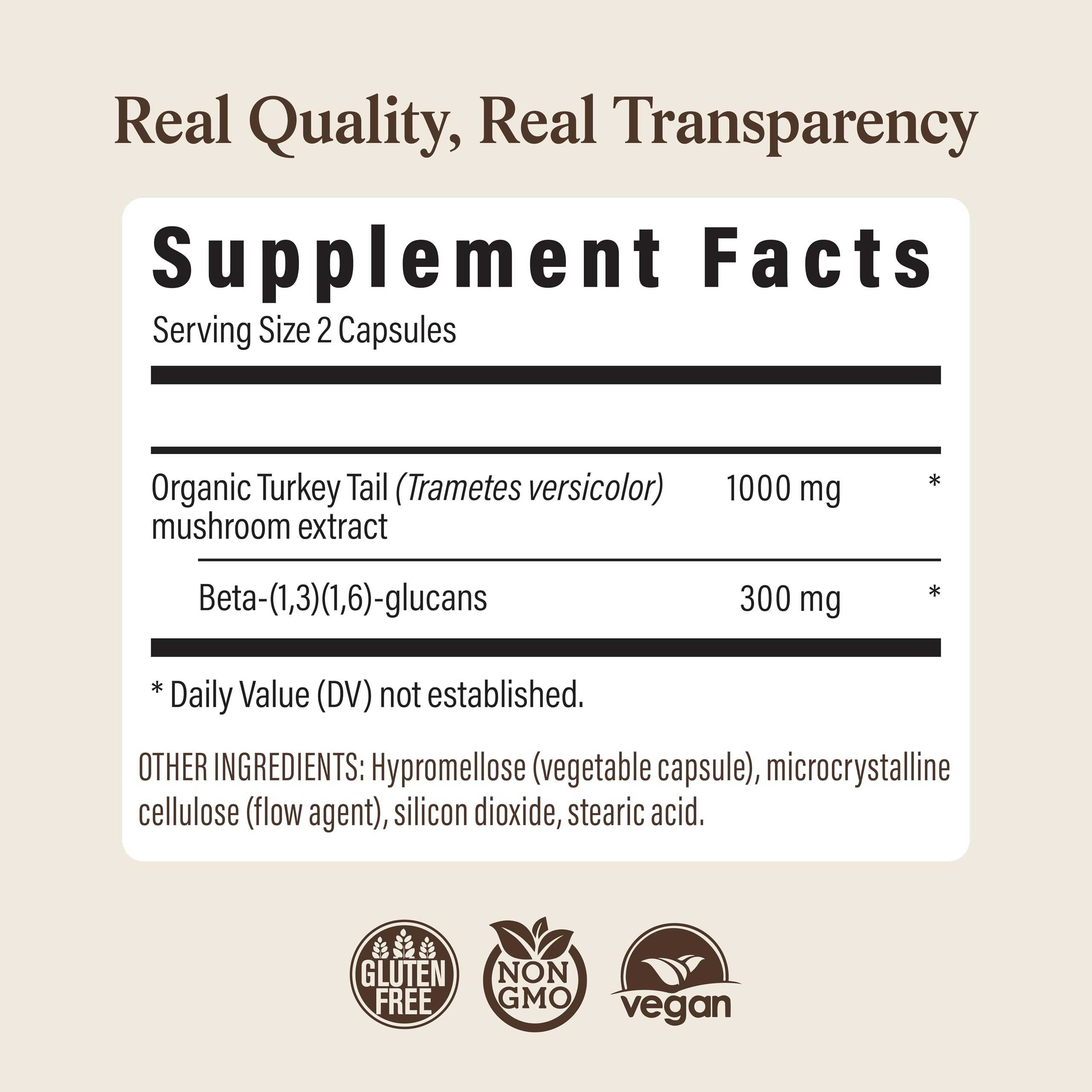 Real Mushrooms Turkey Tail Capsules – Organic Mushroom Extract for Wellness & Daily Rhythm – Vegan, Non-GMO, No Fillers Turkey Tail Extract – 90 Count Mushroom Supplement