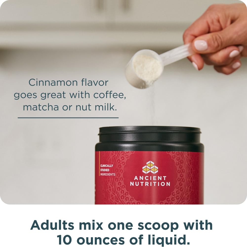 Ancient Nutrition Advanced Hydrolyzed Collagen Peptides Powder Protein Lean with Probiotics and Vitamin C, Cinnamon, for Women & Men, Supports Healthy Weight Management & Muscle Building, 25 Servings