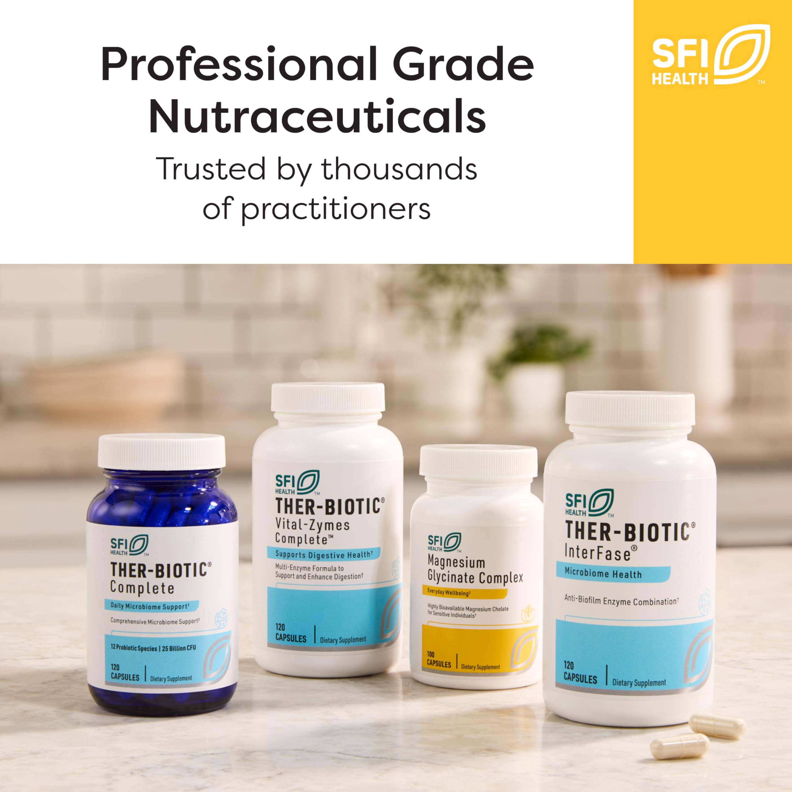 Klaire Labs SFI Health Magnesium Glycinate Complex - Chelated Magnesium Blend for Optimal Absorption - Supports Healthy Bones, Muscles & Energy Levels - Gentle on Digestion (100 Capsules)