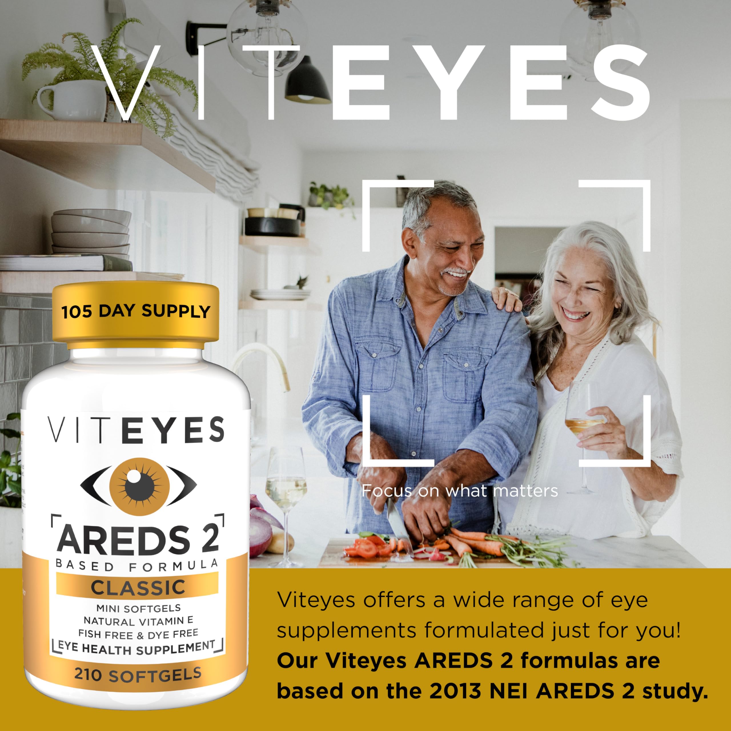 Viteyes AREDS 2 Classic Macular Health Formula Softgels, Eye Health Vitamin to Support a Healthy Macula, Lower Zinc, Eye Vitamins, Macular Vitamins, Beta-Carotene Free, 210 Softgels…