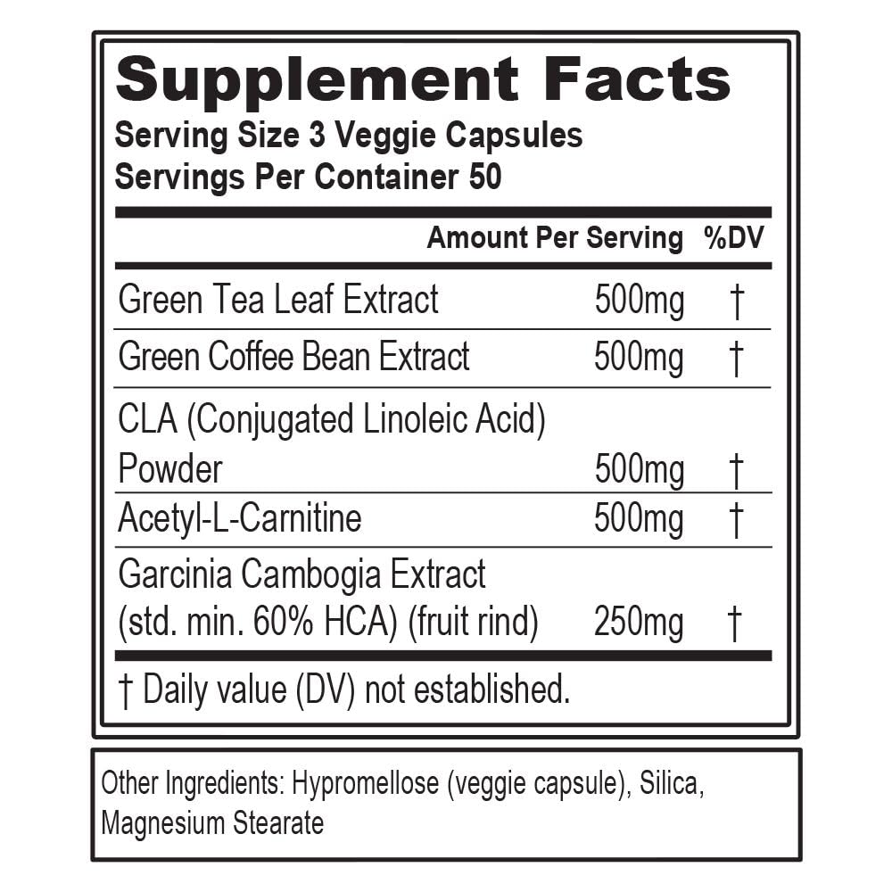 EVL Weight Loss Support Pills - Premium Multipurpose Appetite Metabolism and Fat Loss Support for Men and Women - LeanMode with Green Coffee Bean Extract CLA and Garcinia Cambogia - 50 Servings