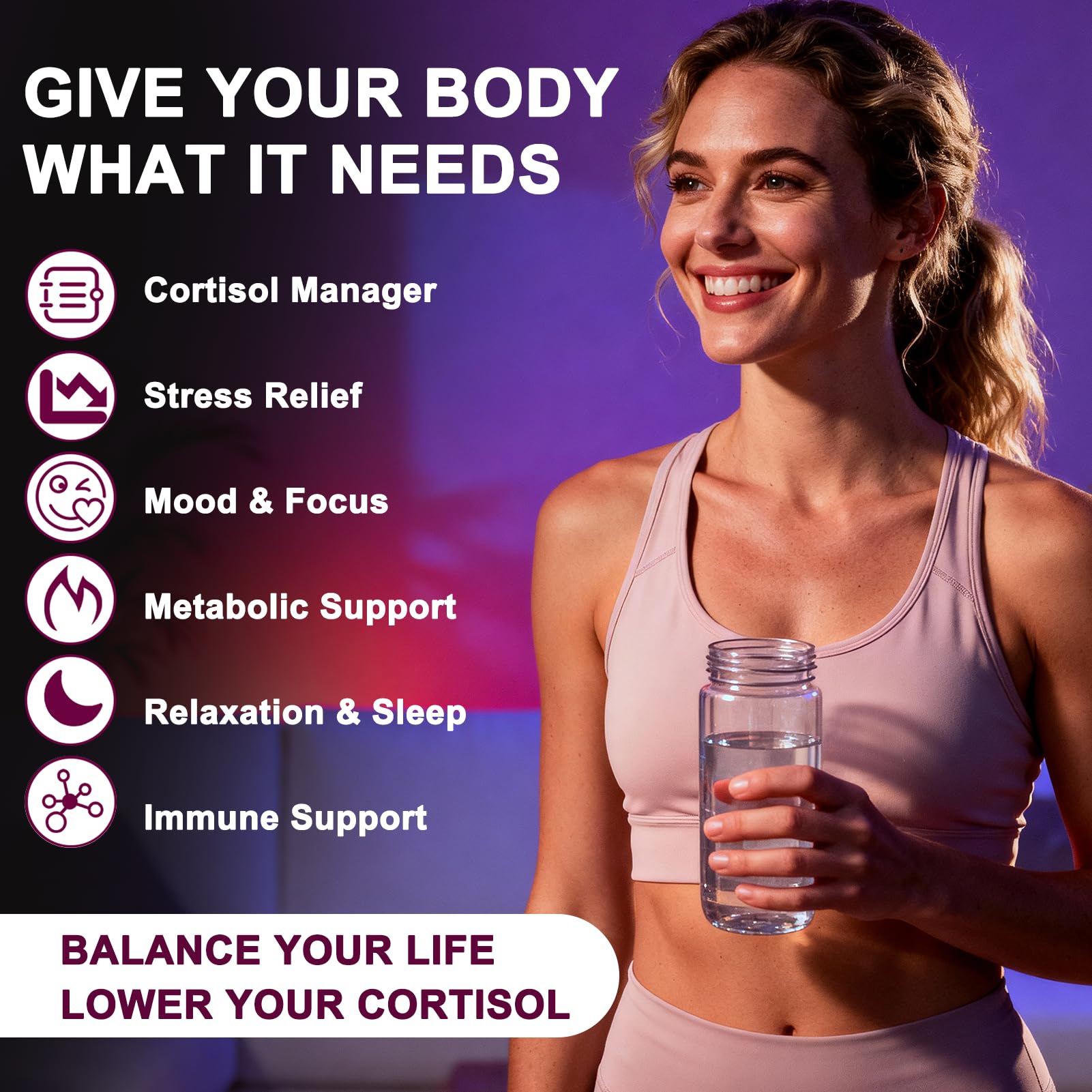 WellBloom Cortisol Reducer for Women & Men with Magnesium Glycinate, Ashwagandha, L-Theanine - Supports Stress Relief, Sleep & Heart Health, Nerves, Muscles - 2 Fl Oz