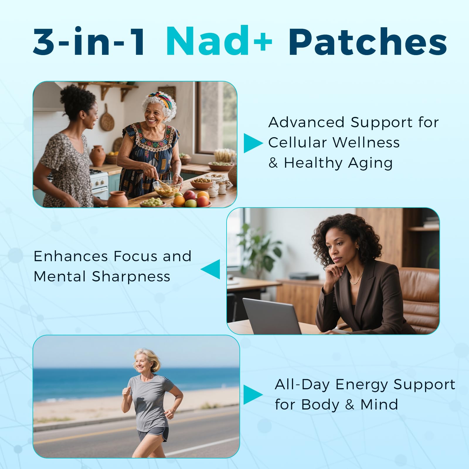 Velzara NAD+ Patches Comfortable All-Day Wear Vegan, Water-Resistant 60 Patches