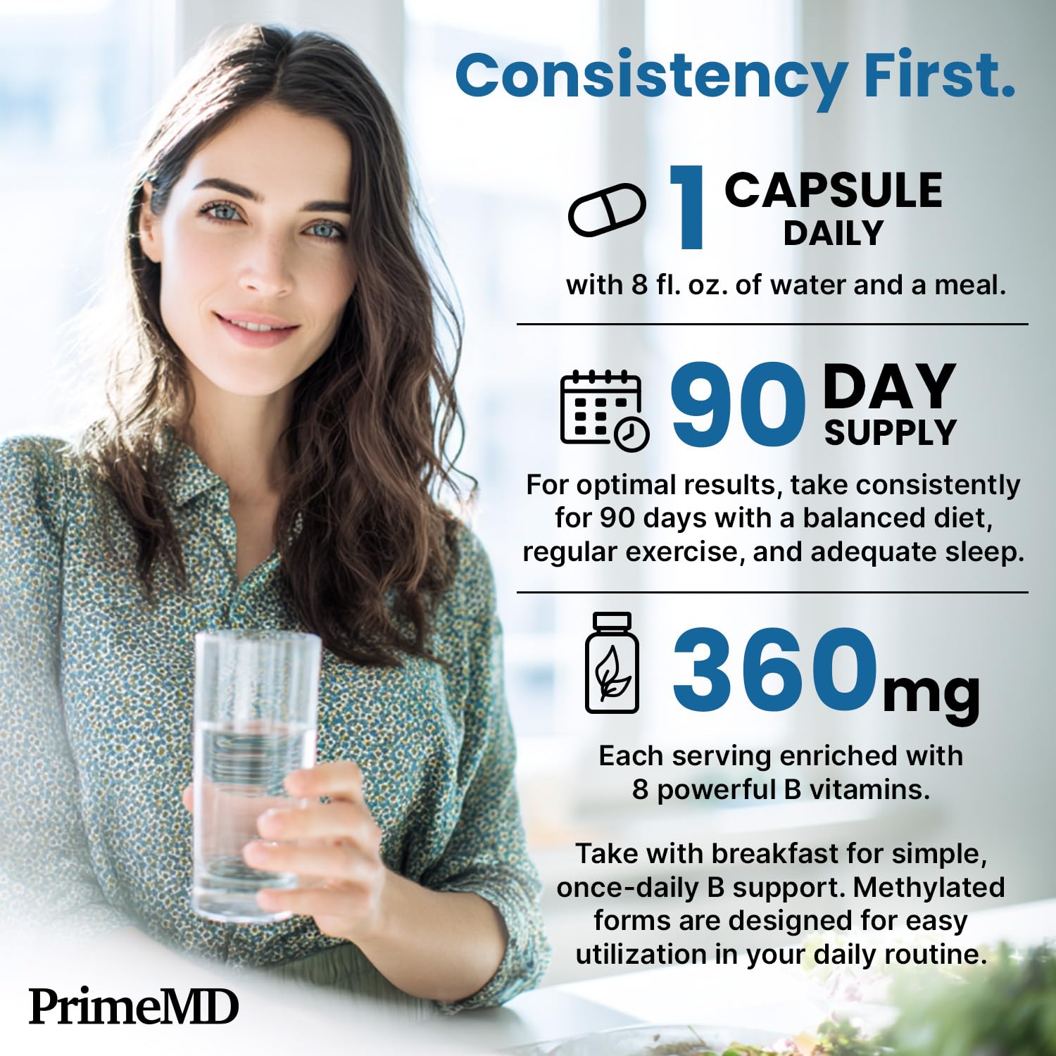 Methylated B Complex with Methylfolate and B12 Methylcobalamin 1000 mcg - Methylated Multivitamin for Energy, Brain Function, and Wellness - Vitamin B Complex for Men & Women (90 Servings) (Pack of 1)