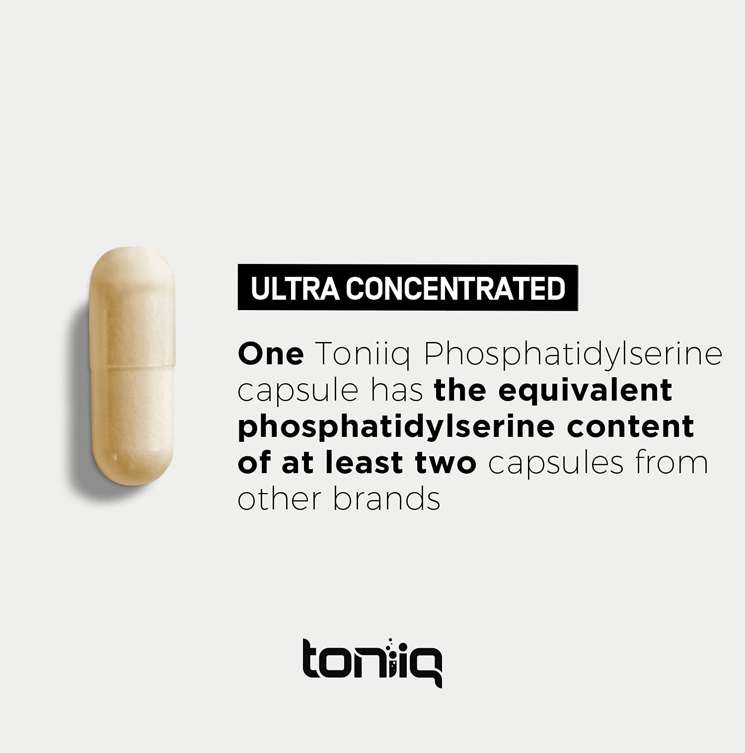 Toniiq Phosphatidylserine - 400mg Formula - World’s First 50% Purity - Highest Purity in The US - Soy Free Phosphatidylserine Supplement - 90 Veggie Capsules