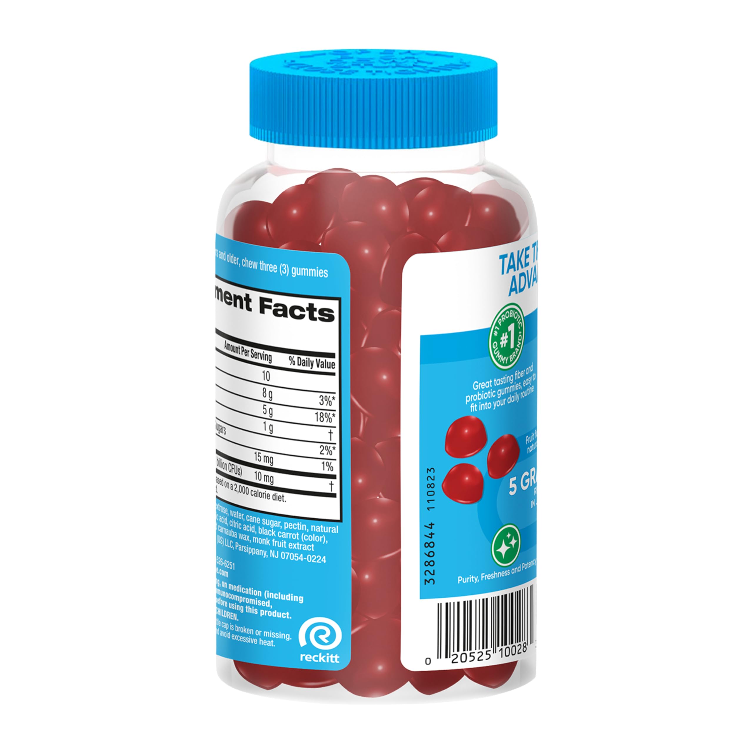 Digestive Advantage Prebiotic Fiber Gummies + Probiotics for Gut Health, 5g Prebiotic Fiber Plus 1 Billion CFU Probiotic, Supports Digestive Health & Regularity, (60ct Bottle) Strawberry Flavor*