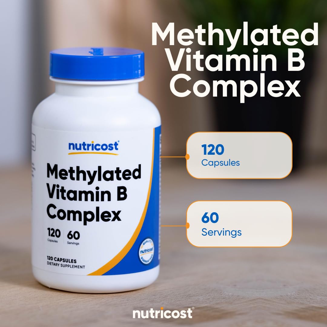 Nutricost Methylated Vitamin B Complex 120 Capsules - (60 Servings) Gluten-Free