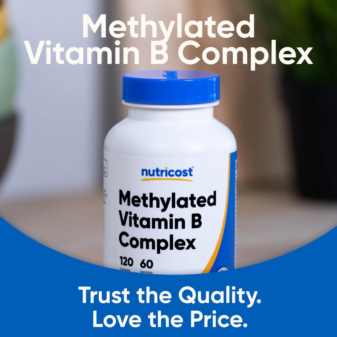 Nutricost Methylated Vitamin B Complex 120 Capsules - (60 Servings) Gluten-Free