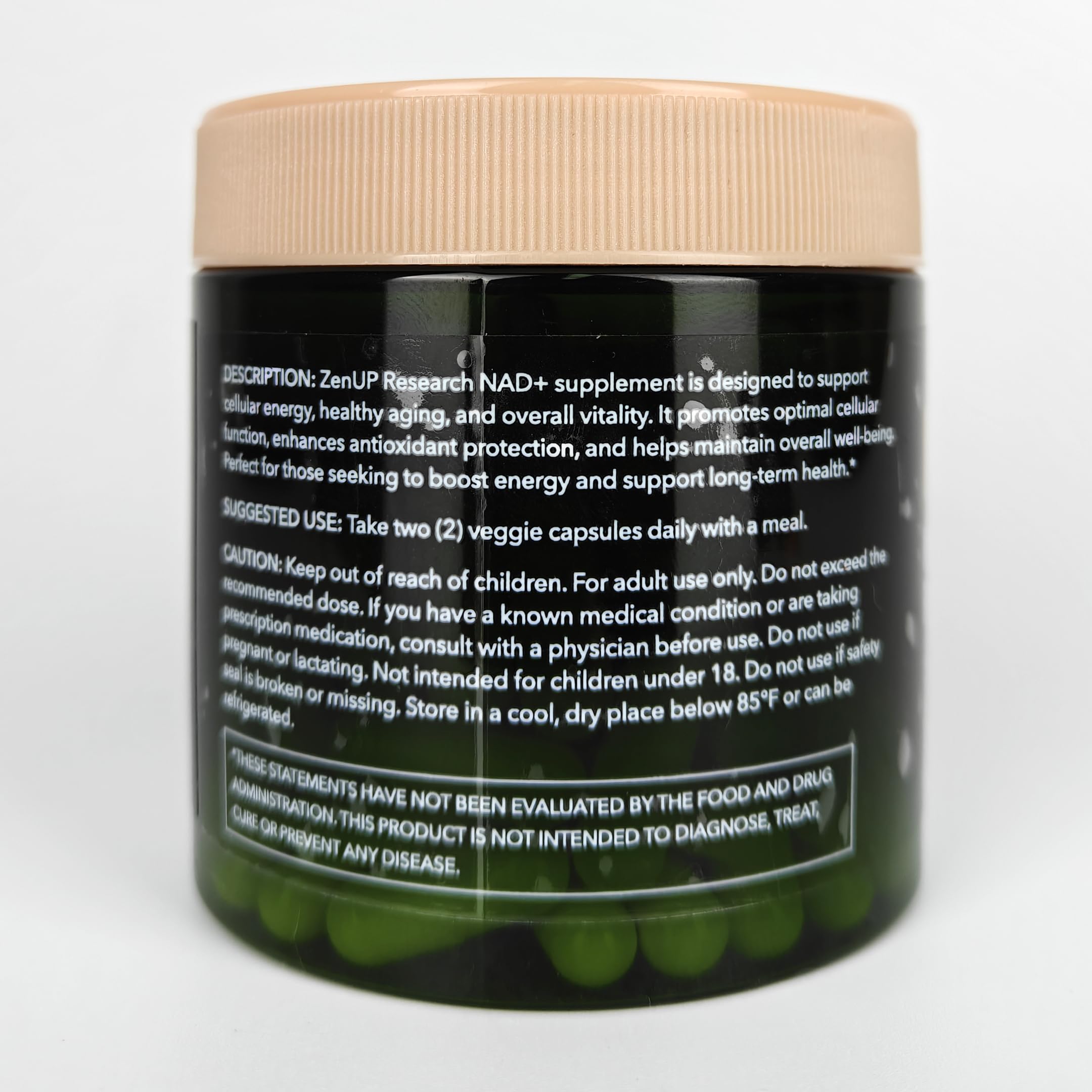 ZenUP NAD+ Supplement | 1100mg Liposomal Nicotinamide Riboside with Resveratrol & Quercetin | Anti-Aging, Cellular Energy, Mental Focus | 120 Caps