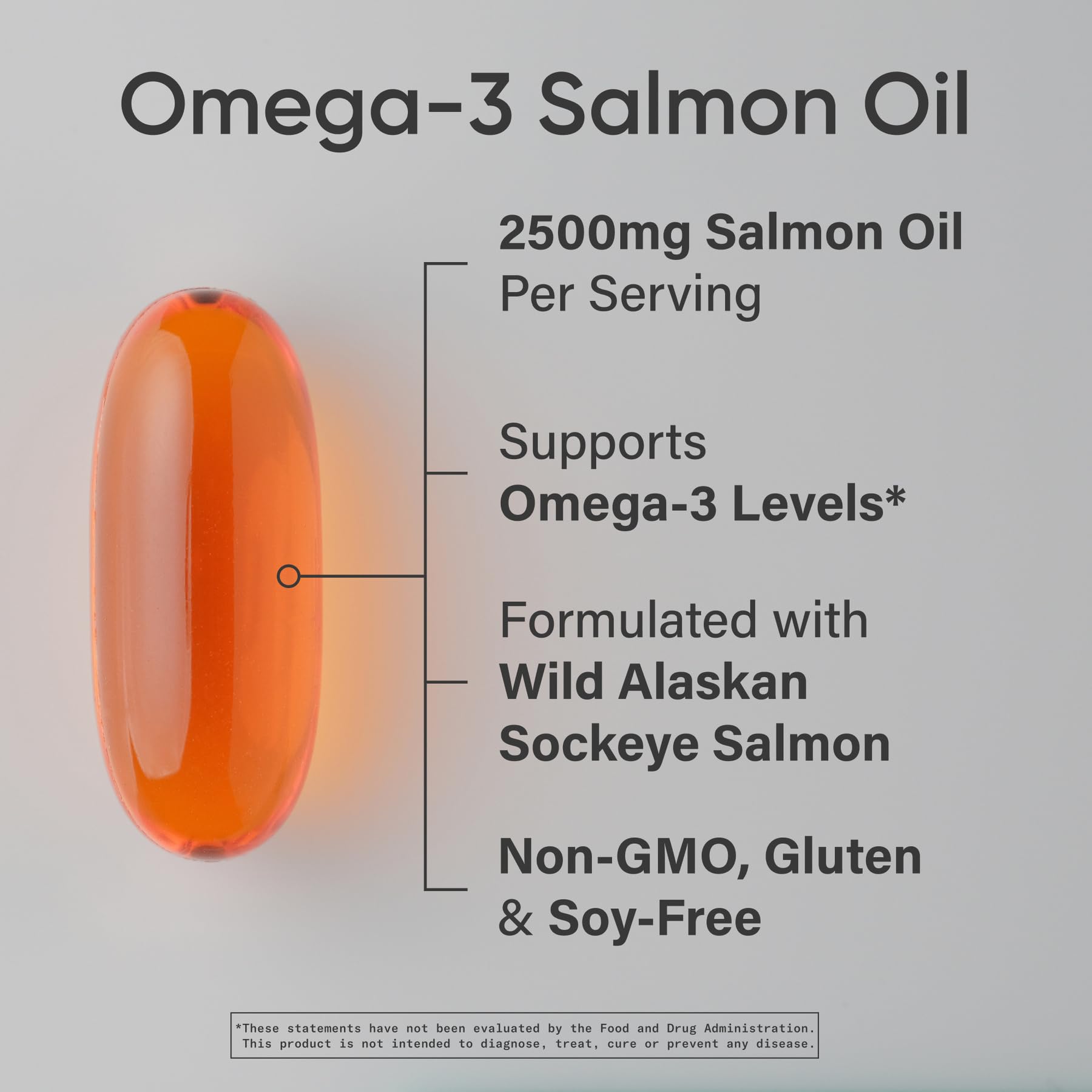 Sports Research® Salmon Oil - Single-Source Wild Alaskan Sockeye | 2500 mg per Serving w/EPA & DHA Fatty Acids | MSC Certified - 180 Count Softgels