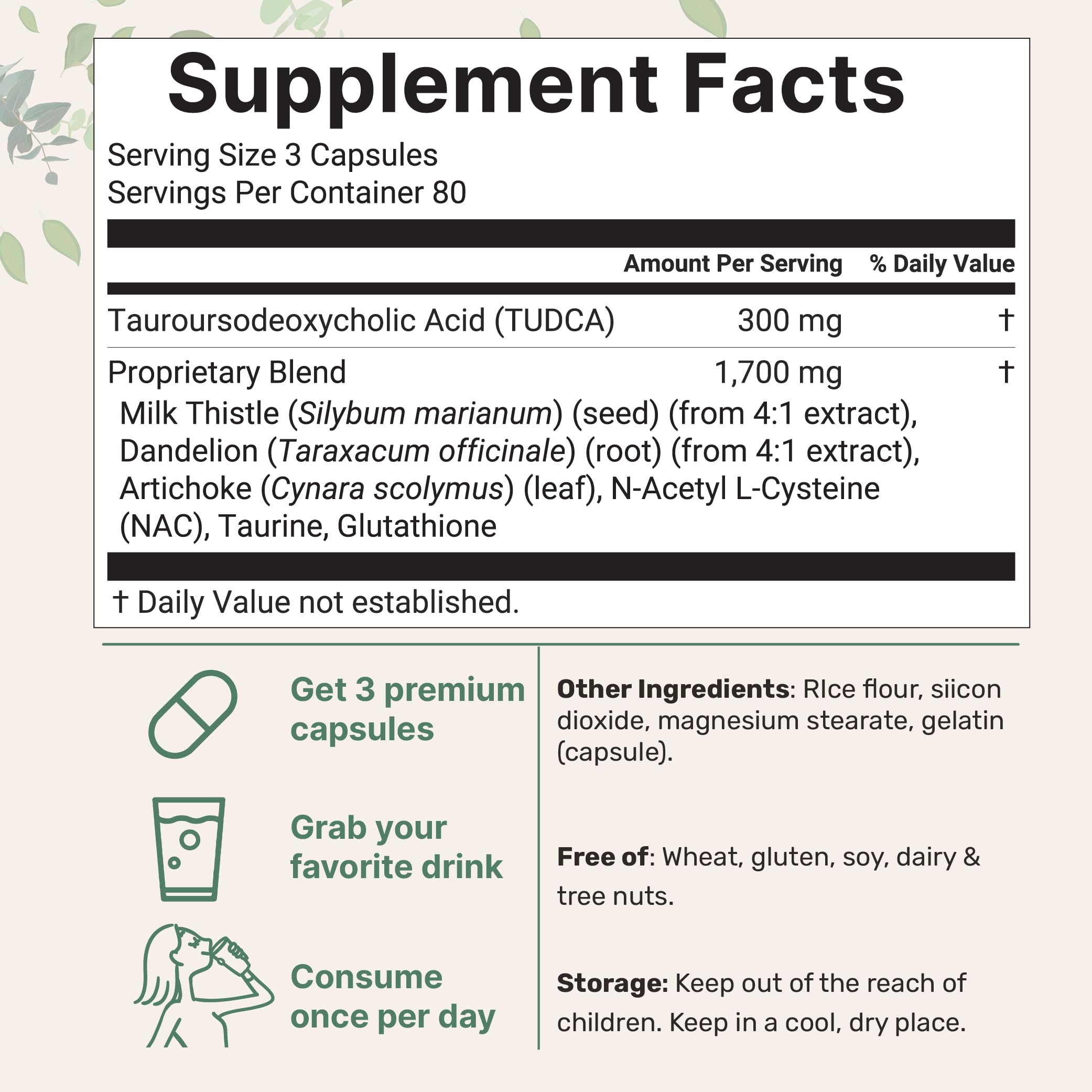 Micro Ingredients TUDCA Bile Salts 2,000mg Supplement, 240 Capsules | 7-in-1 Complex with NAC, Milk Thistle, Glutathione, Dandelion & Artichoke | Extra Strength Tauroursodeoxycholic Acid | Non-GMO