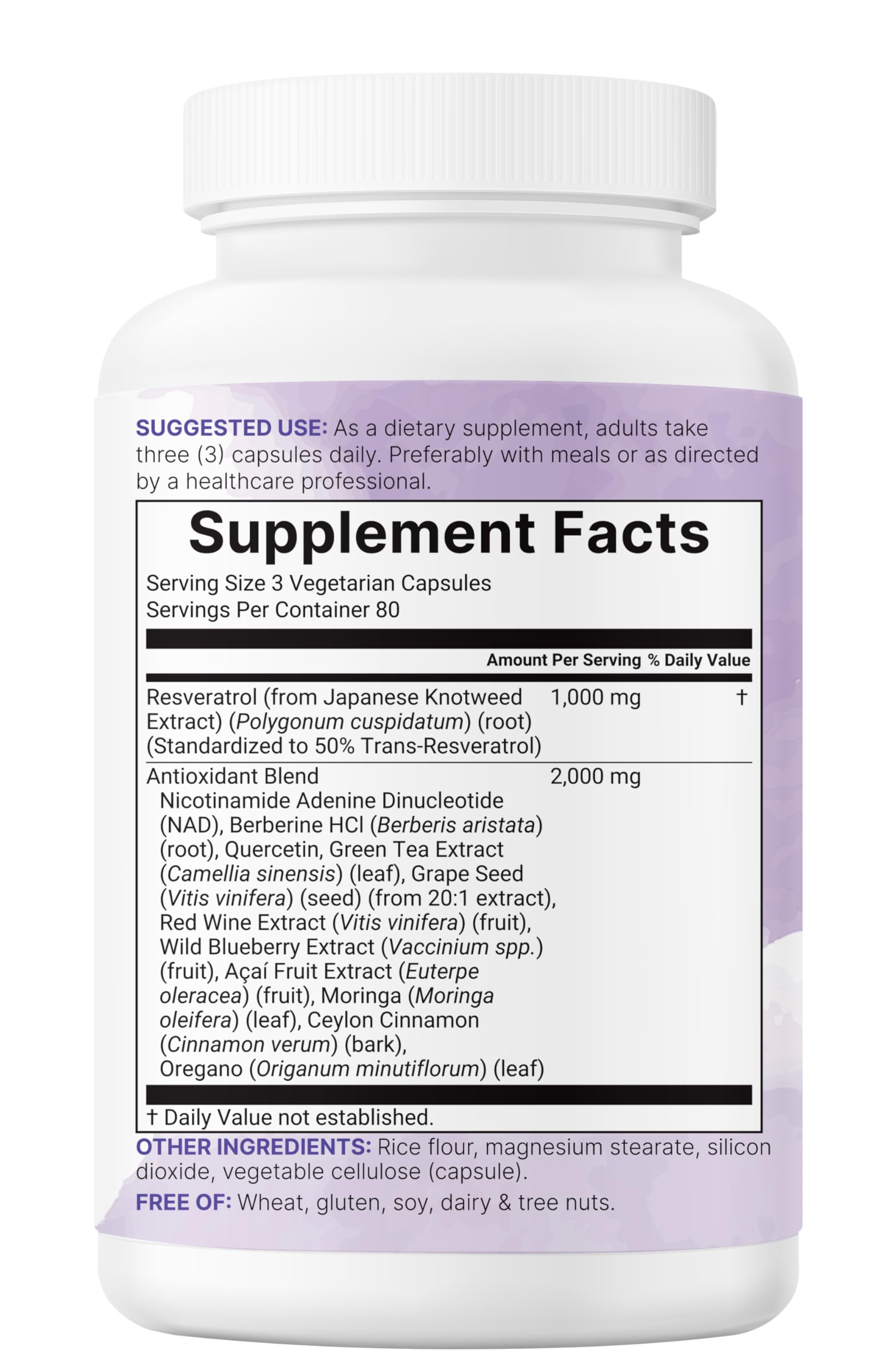 Micro Ingredients Resveratrol NAD Complex 3,000mg for Women & Men, 240 Veggie Capsules | NMN Supplement Alternative | 11-in-1 Blend with NAD+, Quercetin, Moringa, Berberine, Grape Seed, & Oregano
