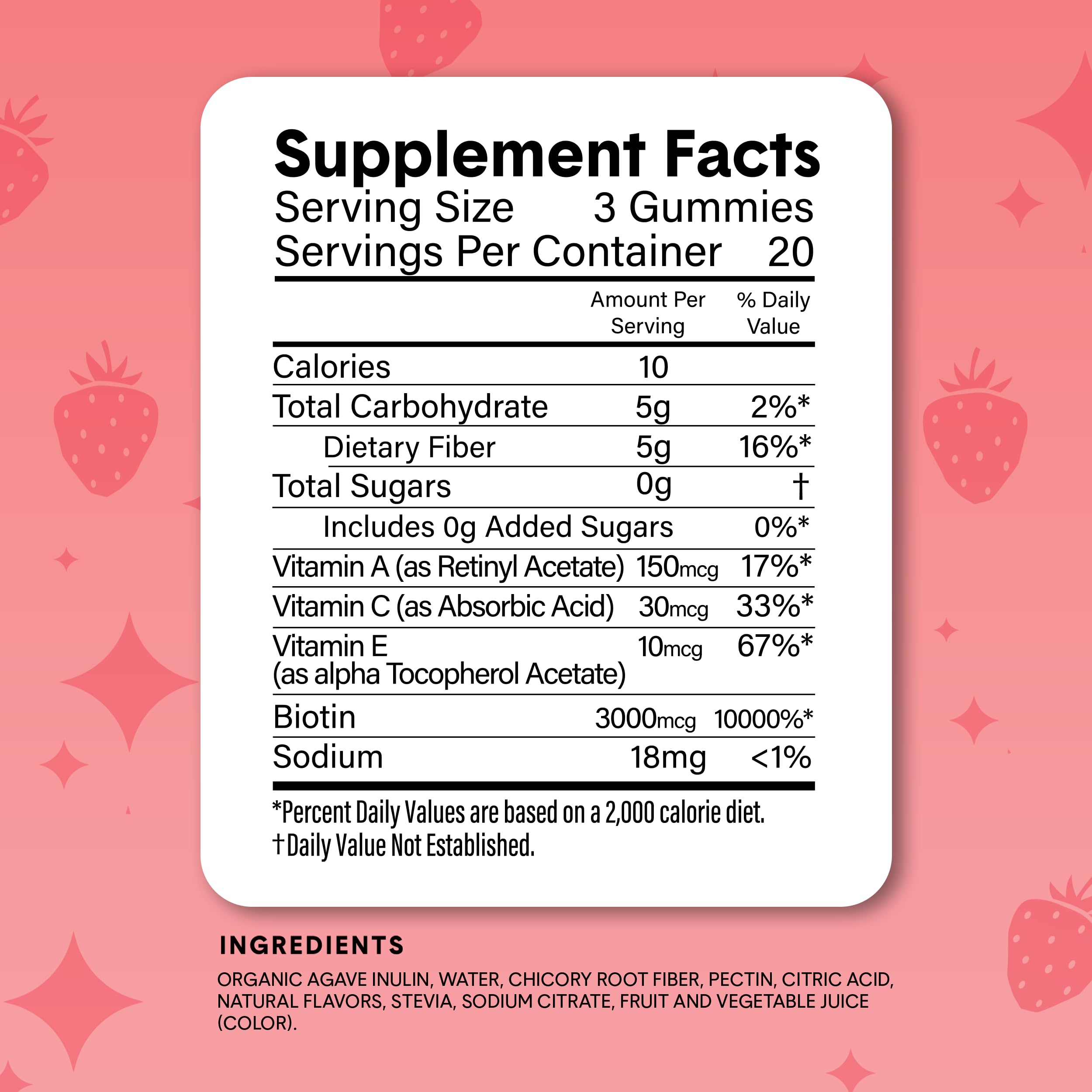 Bellway Super Fiber Gummies + Beauty – Sugar Free Fiber Supplement with Biotin & Vitamins A C E – Supports Digestive Health, Skin, Hair & Nails - 60 Count